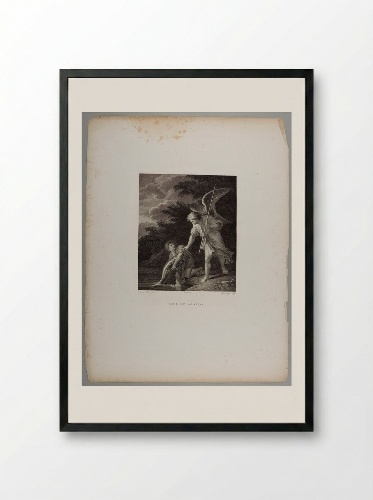 Tobias and the Angel - Heinrich Guttenberg - Framed Print Black