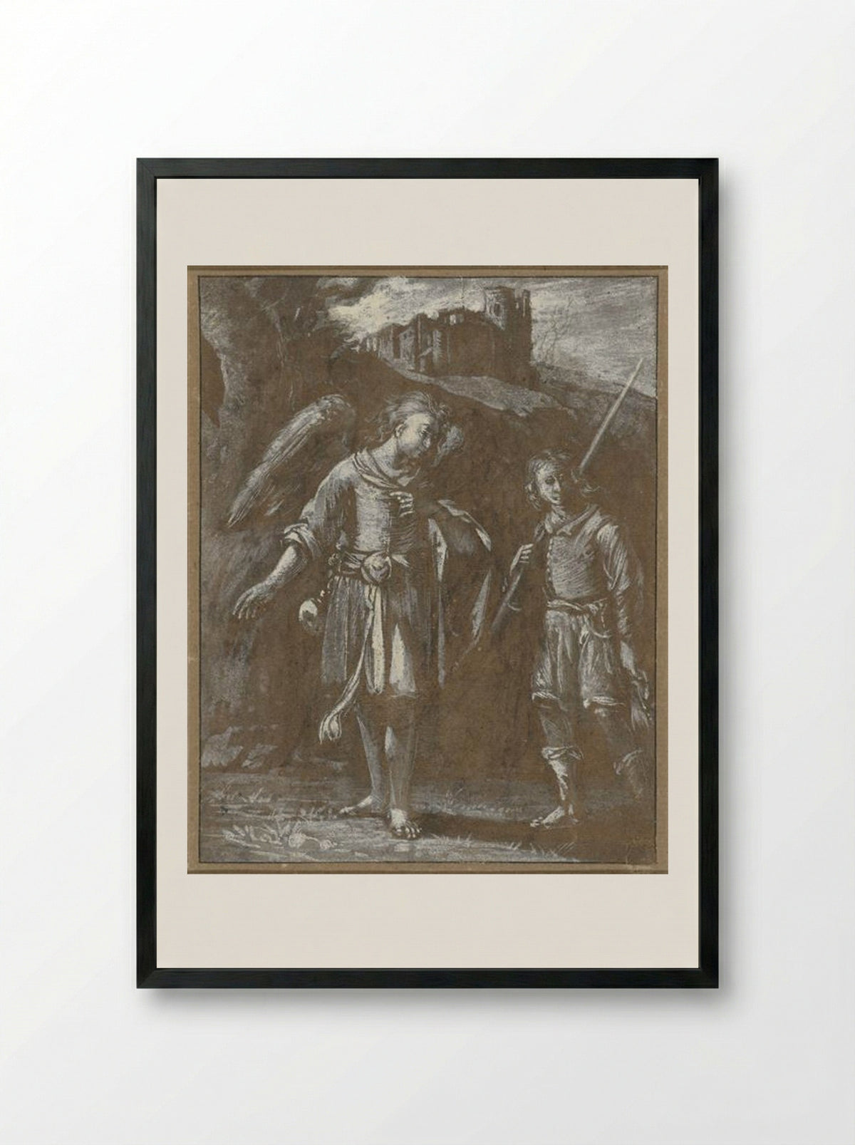 Tobias and the Angel - Adam Elsheimer - Framed Print Black