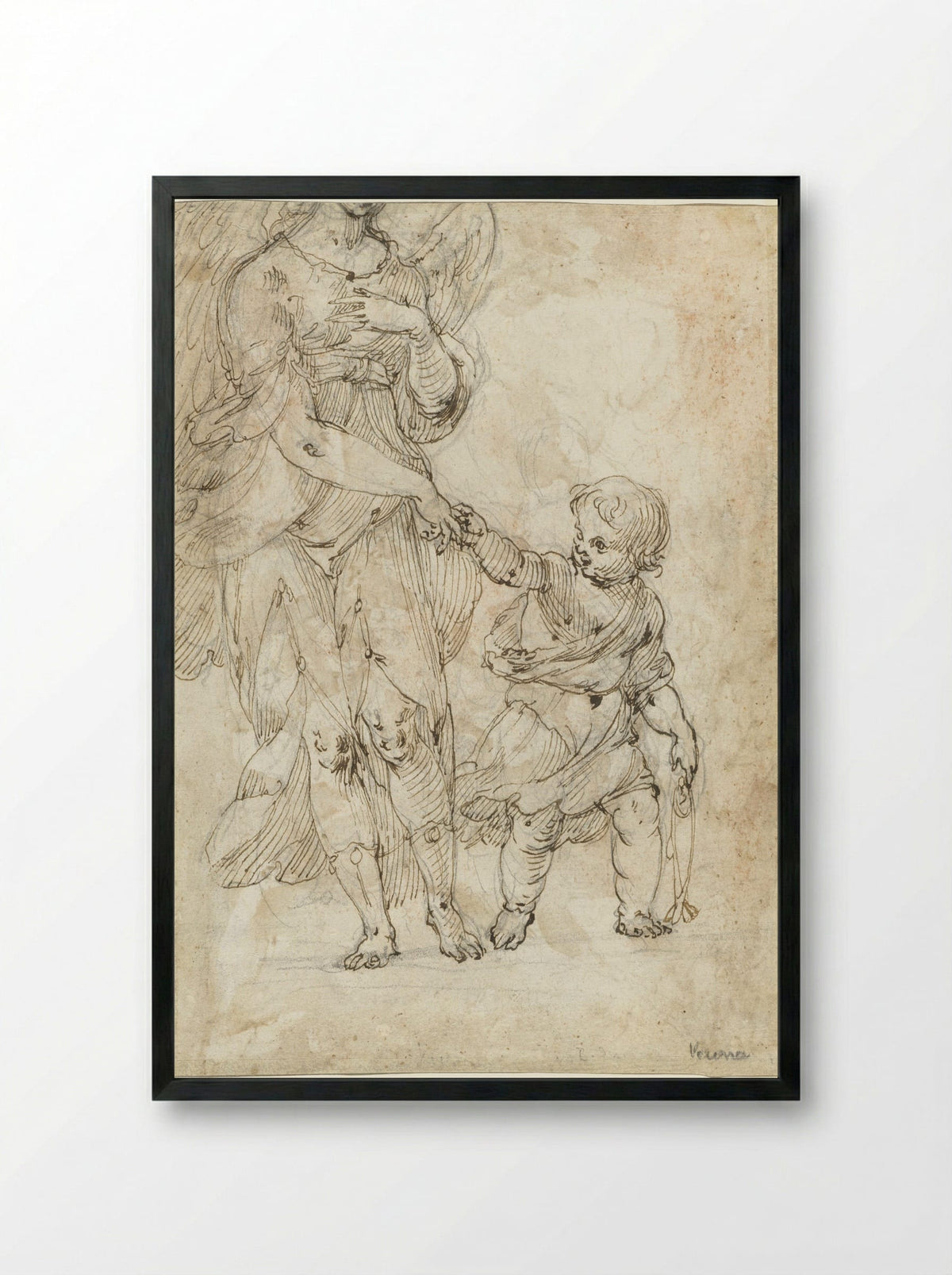 Tobias and the Angel - Antonio Maria Viani - Framed Print Black