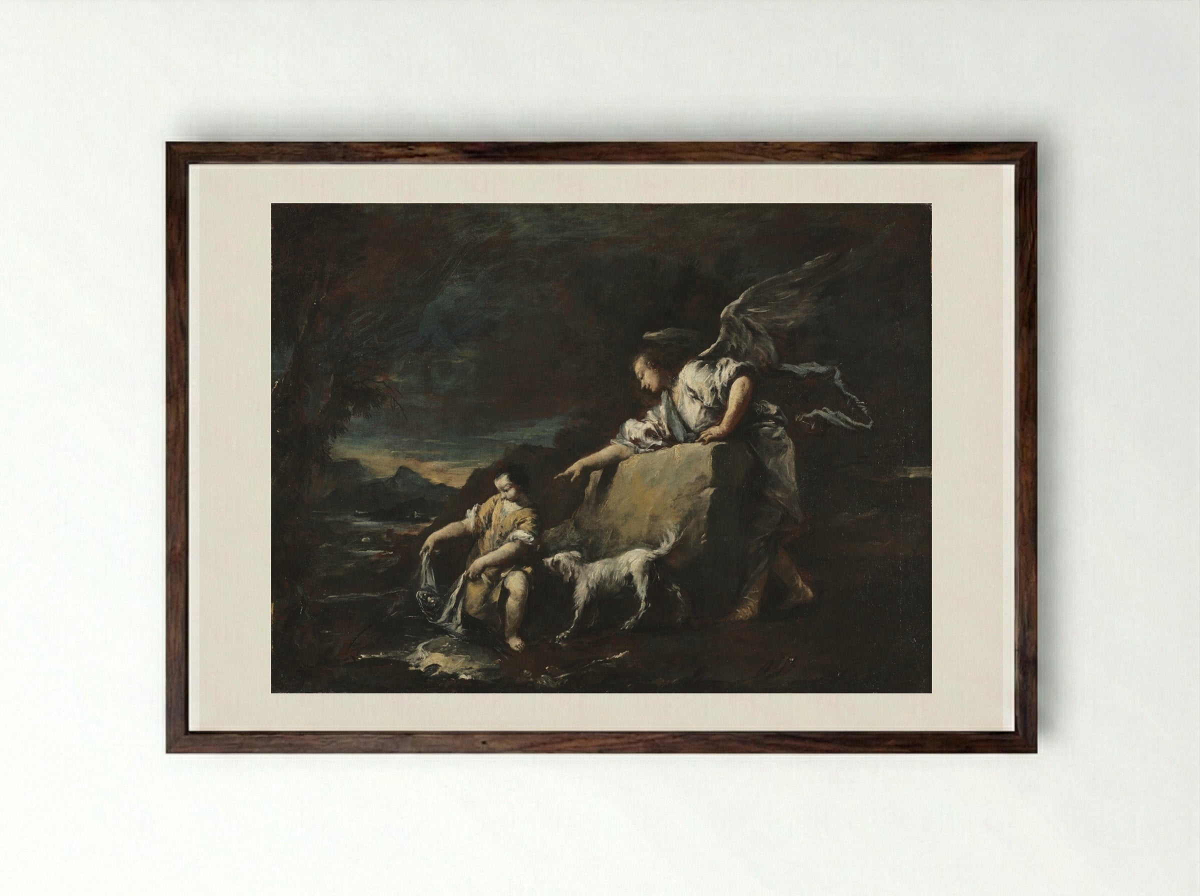 Tobias and the Angel - Francesco Guardi - Framed Print Dark Wood