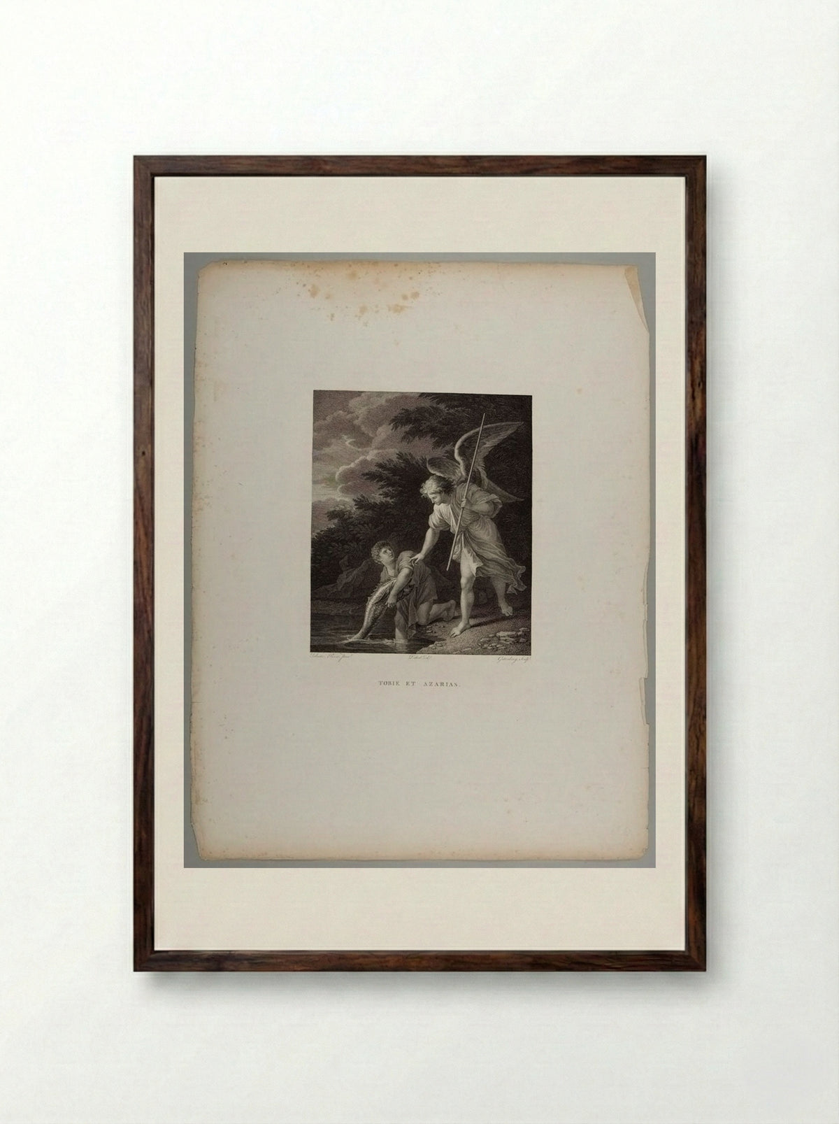 Tobias and the Angel - Heinrich Guttenberg - Framed Print Dark Wood