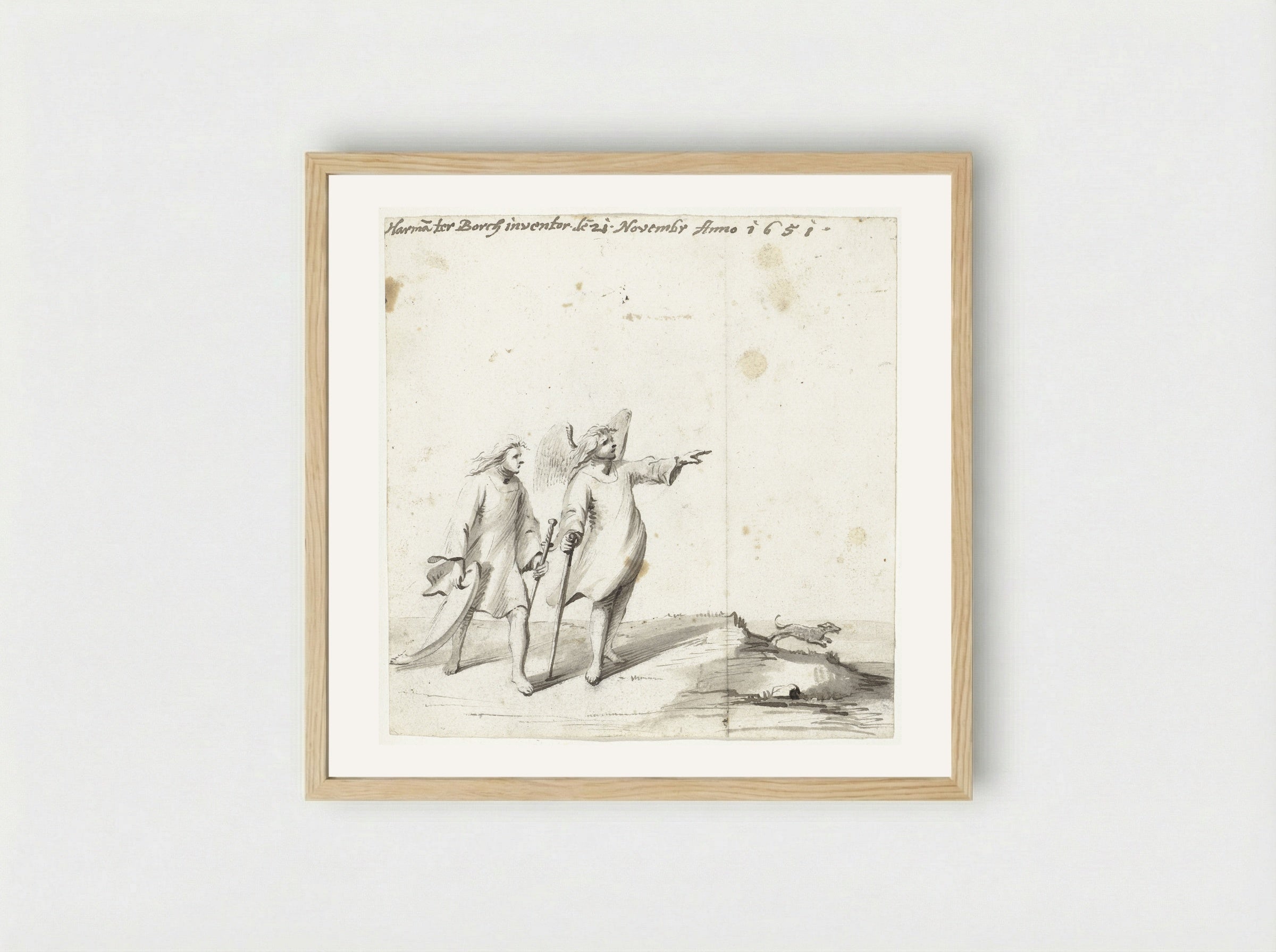 Tobias and the Angel - Harmen ter Borch - Framed Print Wood