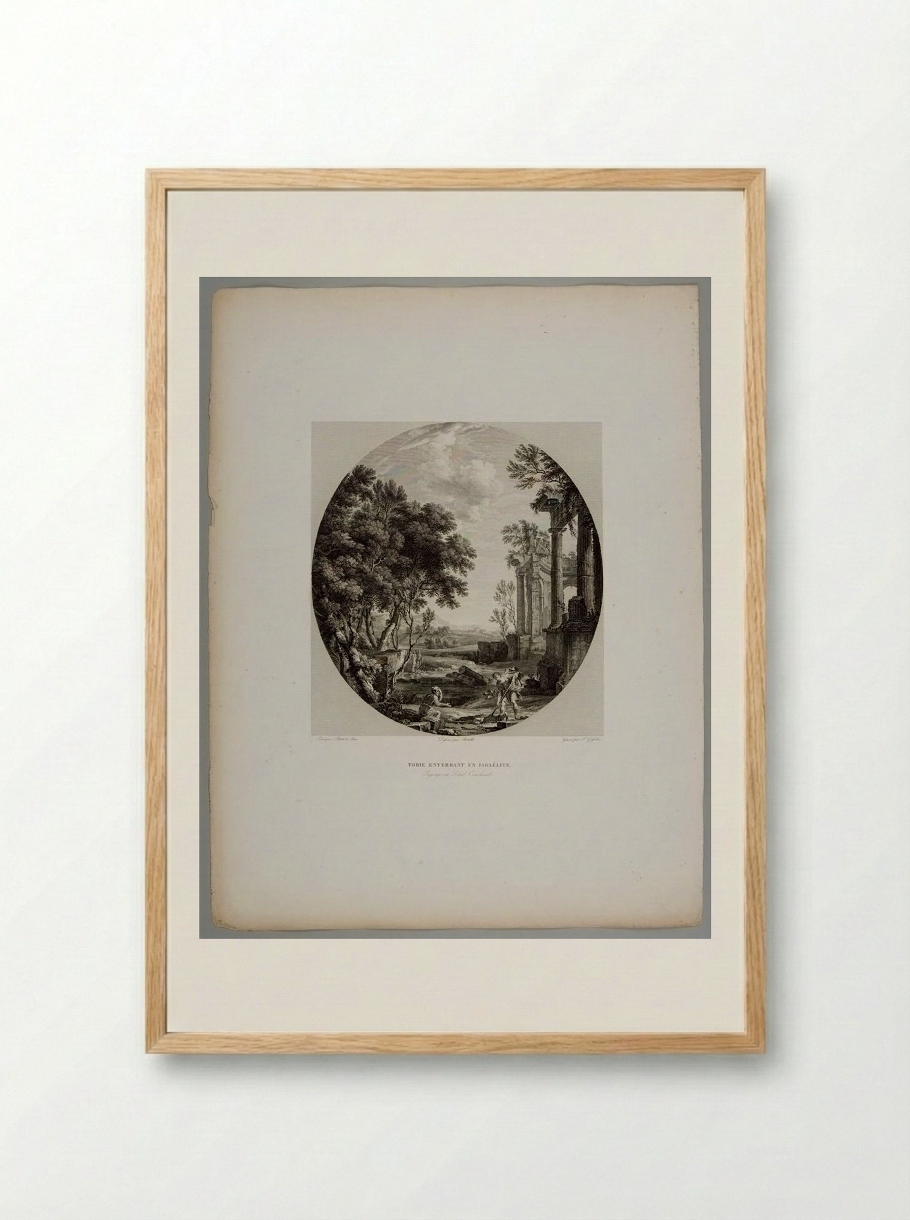 Tobit Burying an Israelite - Johann Martin Friedrich Geissler - Framed Print Wood