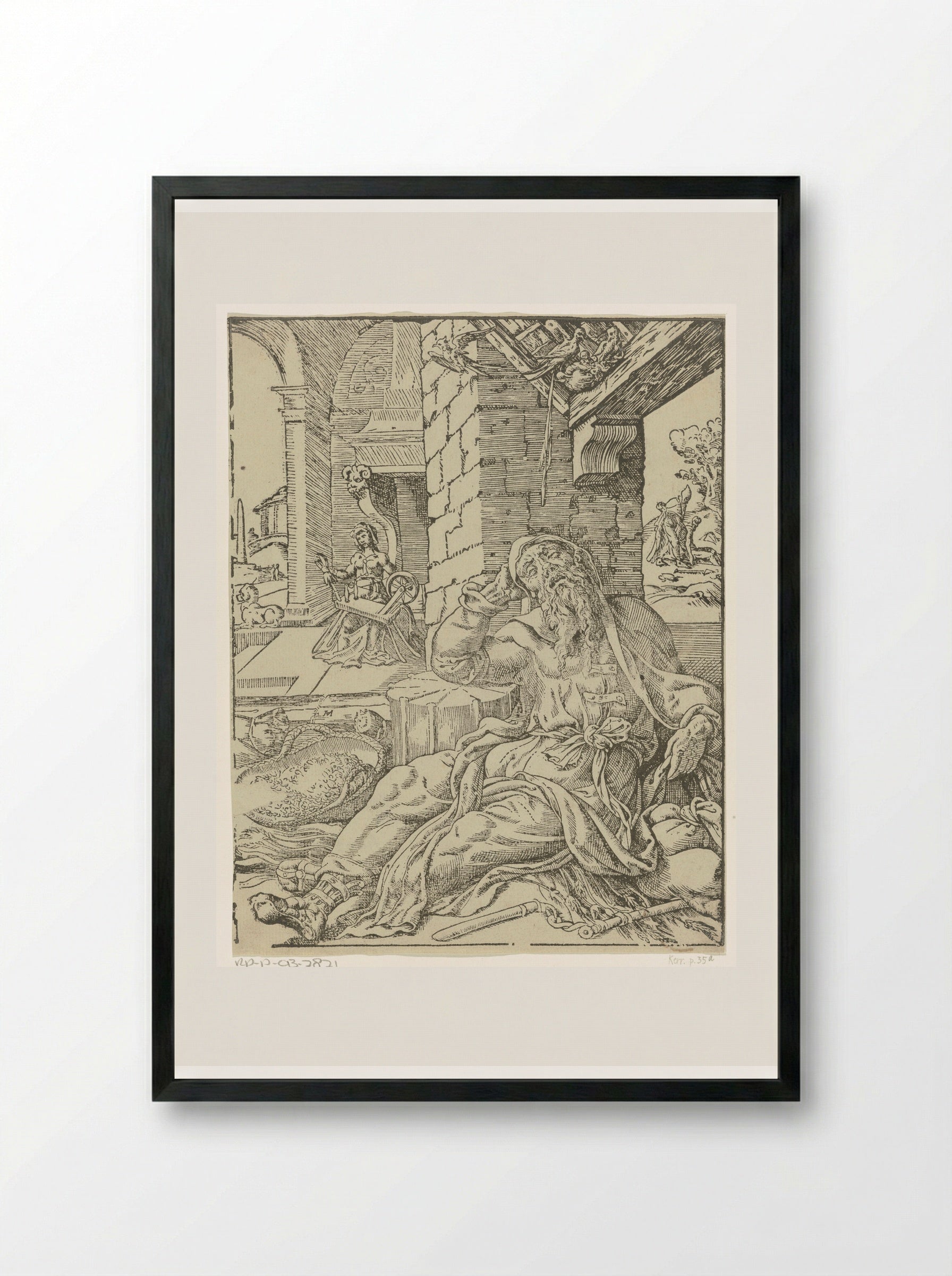 Tobit's Blindness - Dirck Volckertsz. Coornhert - Framed Print Black