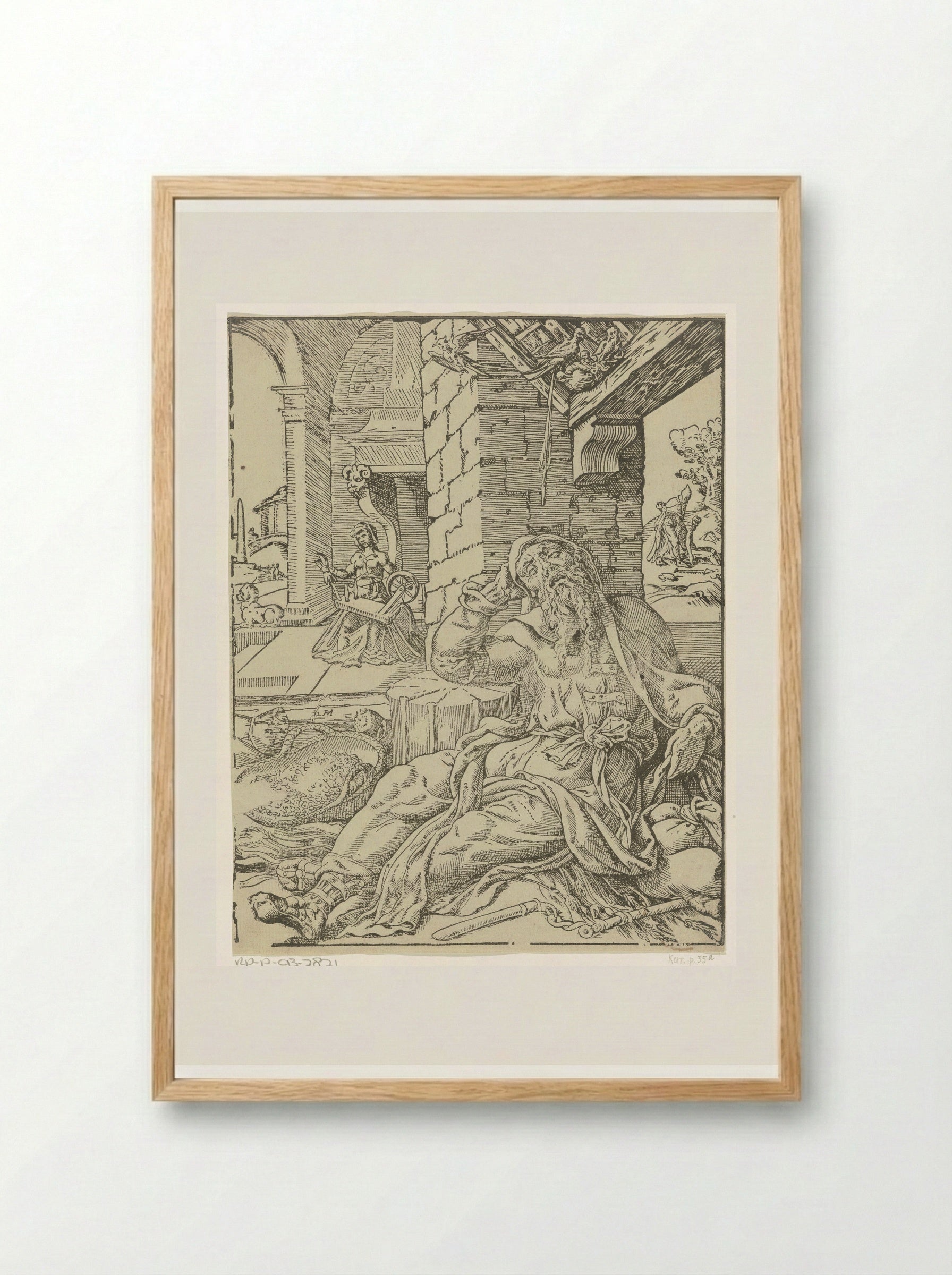 Tobit's Blindness - Dirck Volckertsz. Coornhert - Framed Print Wood