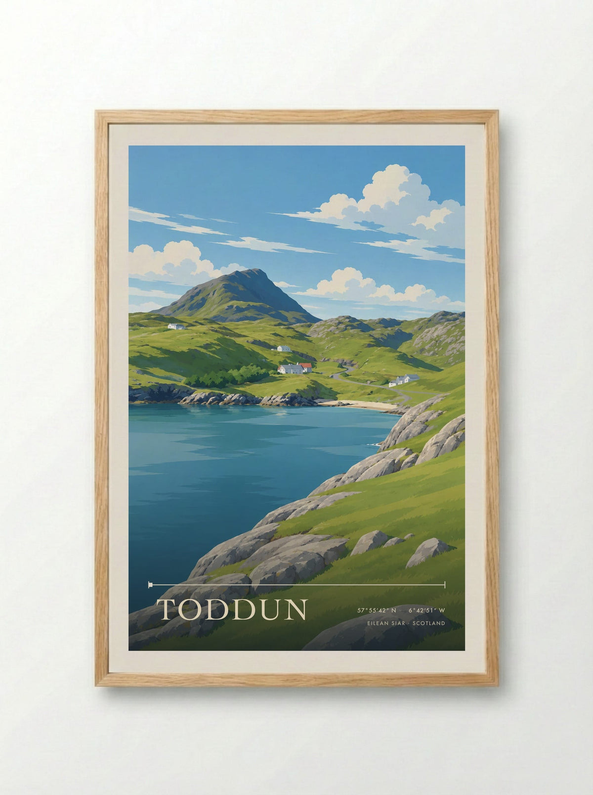 Toddun, Eilean Siar | Travel Poster - Framed Print Wood