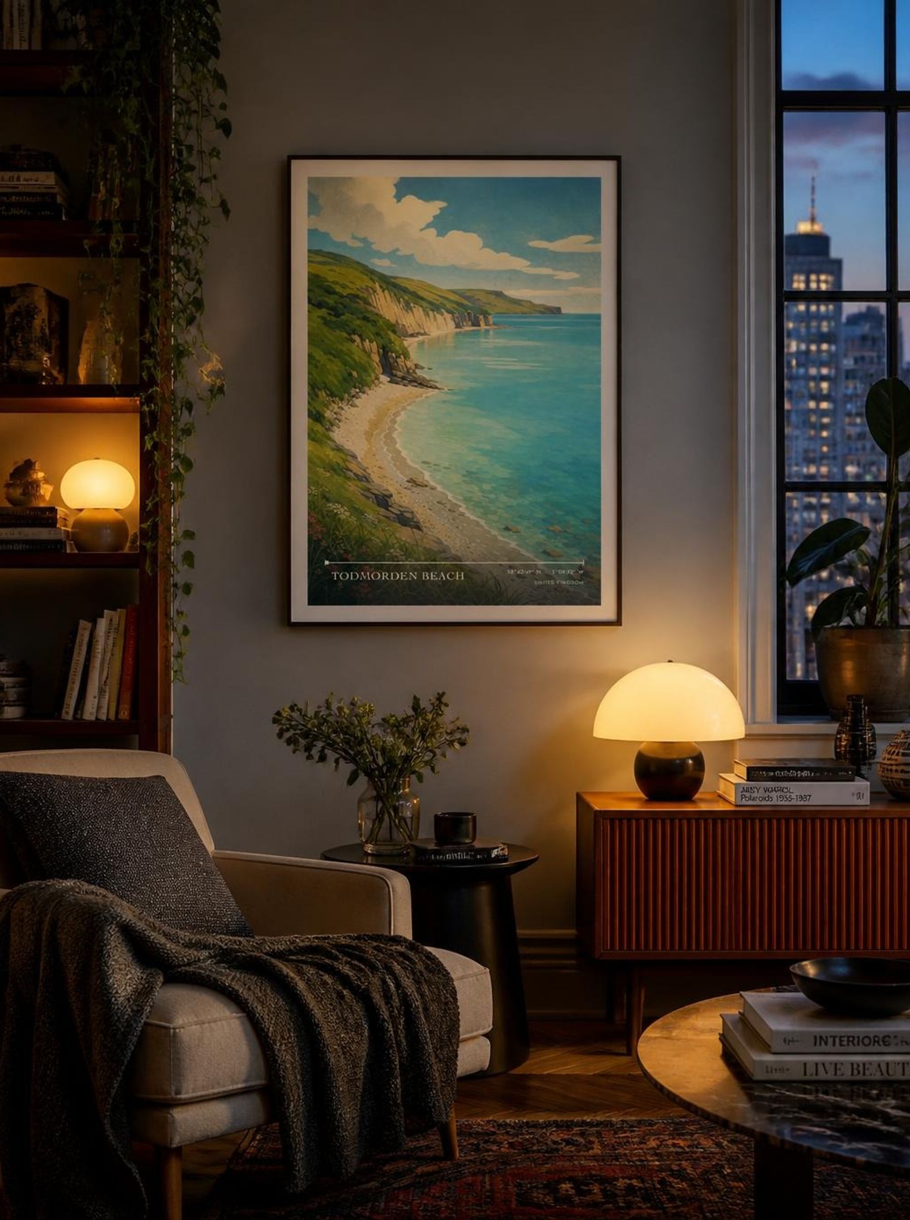Todmorden Beach United Kingdom Travel Poster - Lifestyle