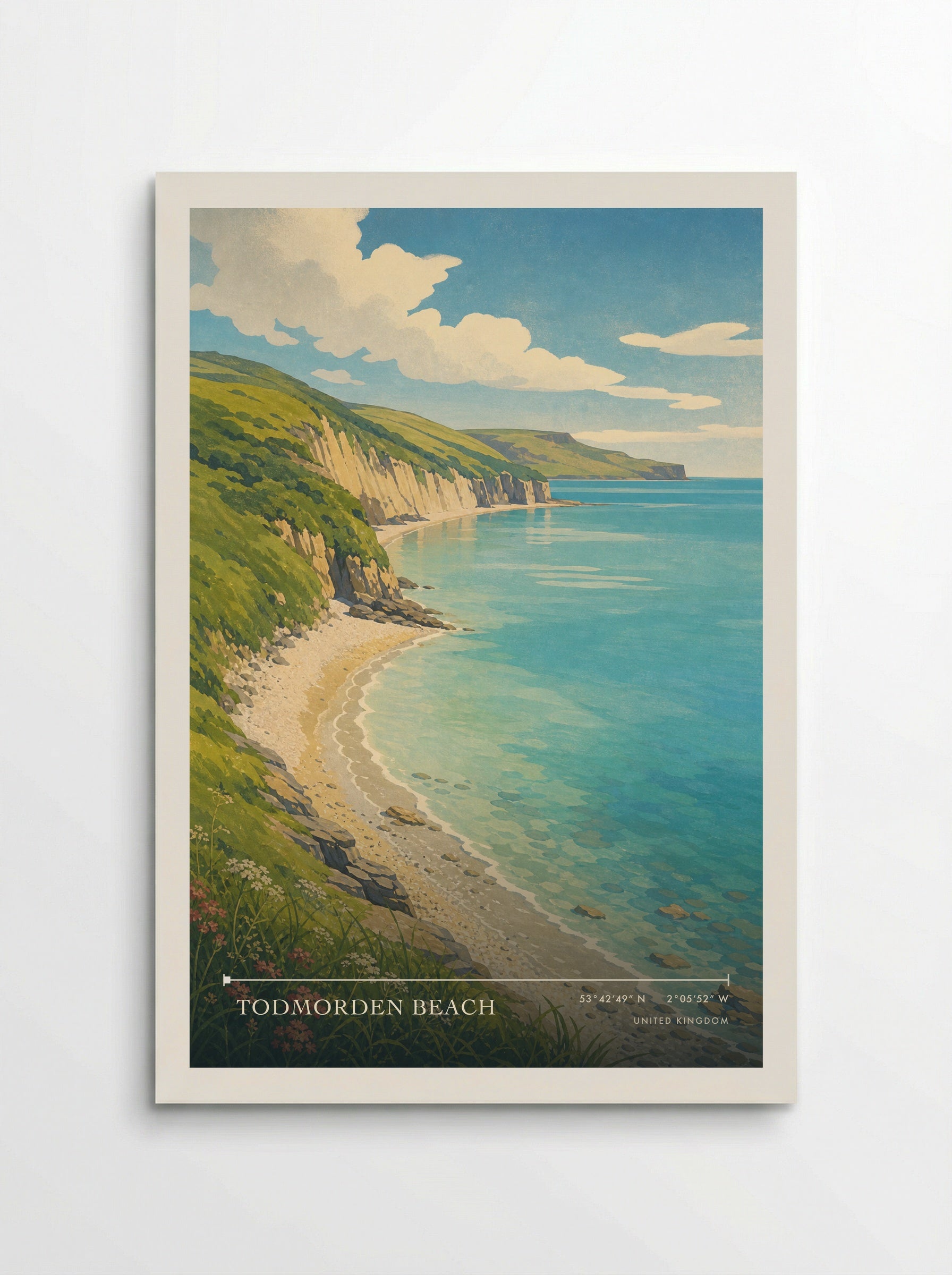 Todmorden Beach United Kingdom Travel Poster - Poster