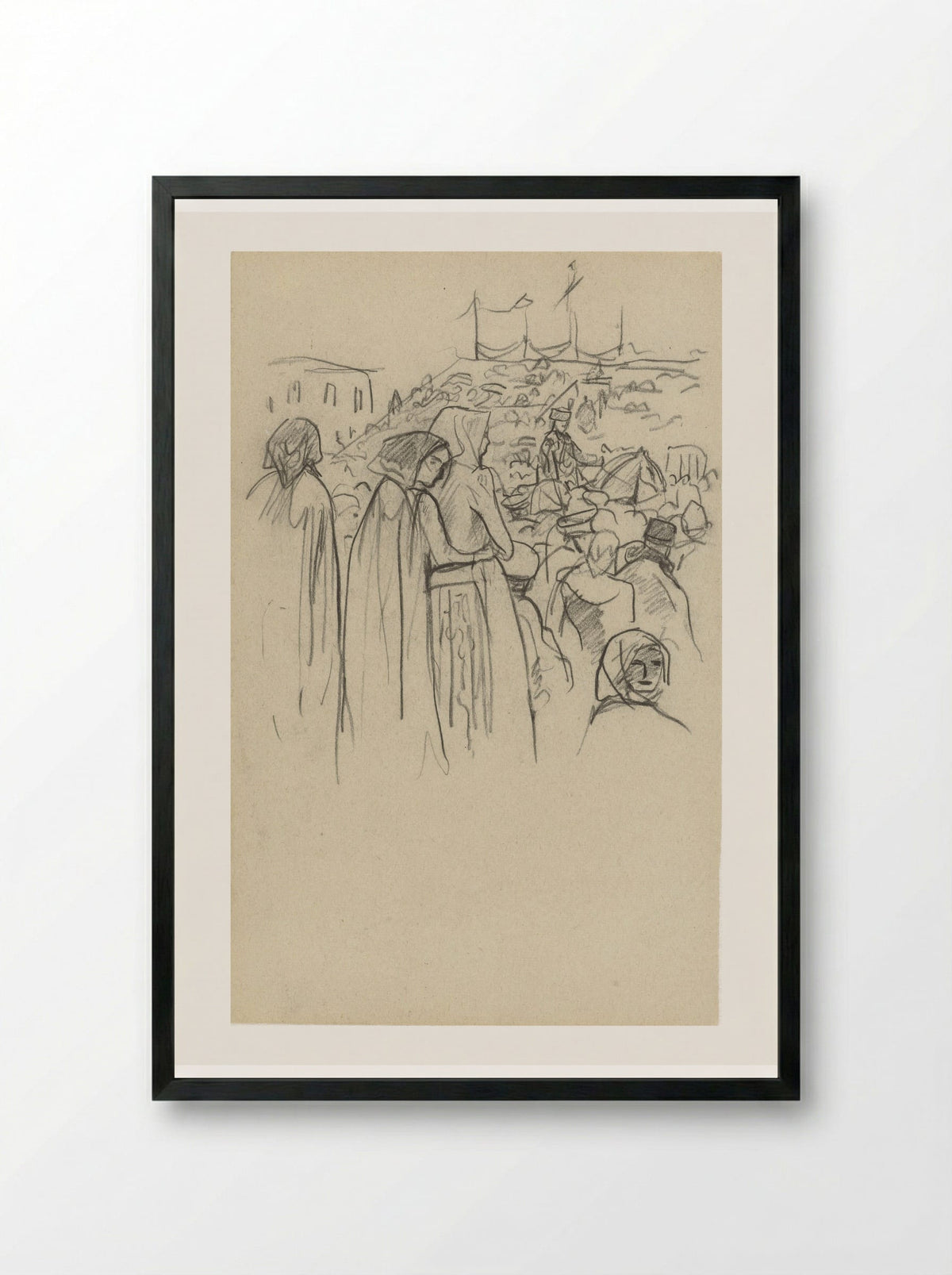 Toeschouwers bij de kroningsoptocht van de Tsaar - Marius Bauer - Framed Print Black