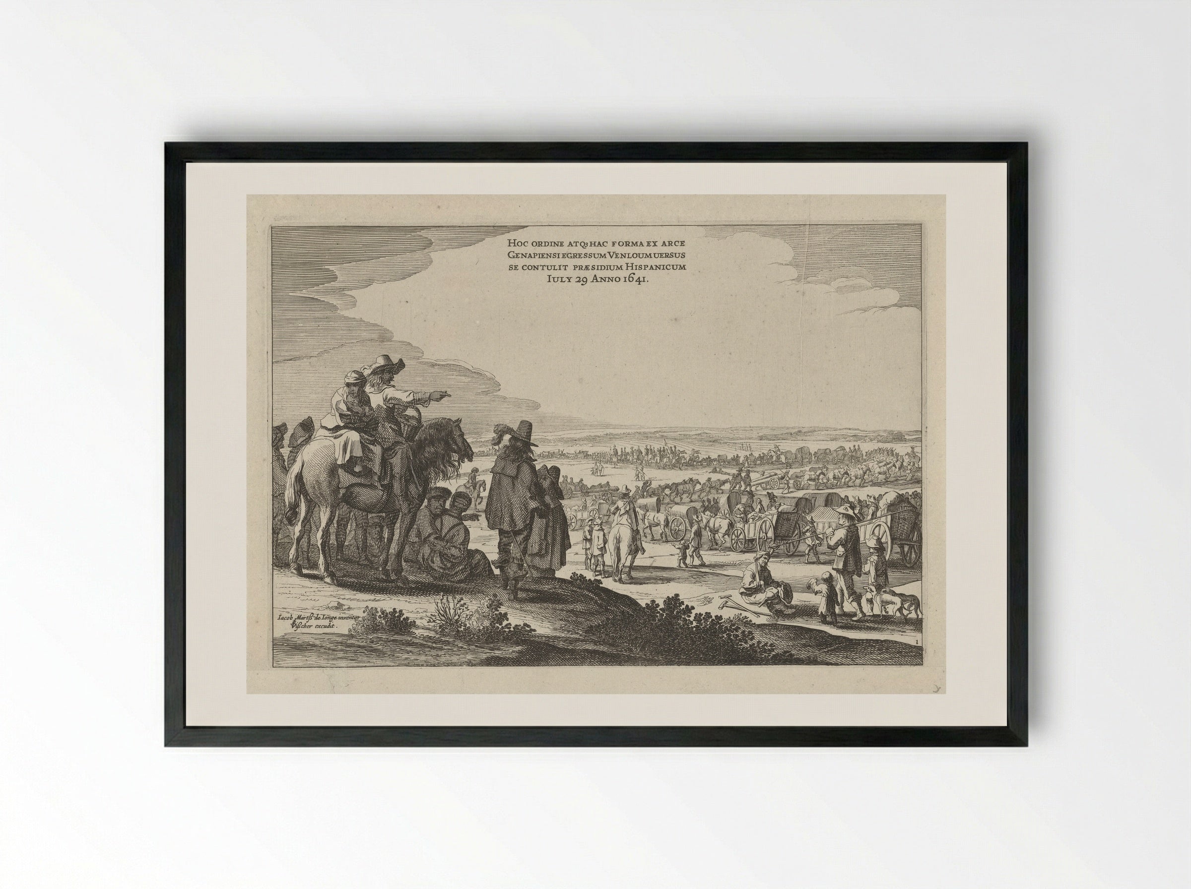Toeschouwers bij het vertrek van het Spaanse garnizoen uit Gennep - Pieter Nolpe - Framed Print Black