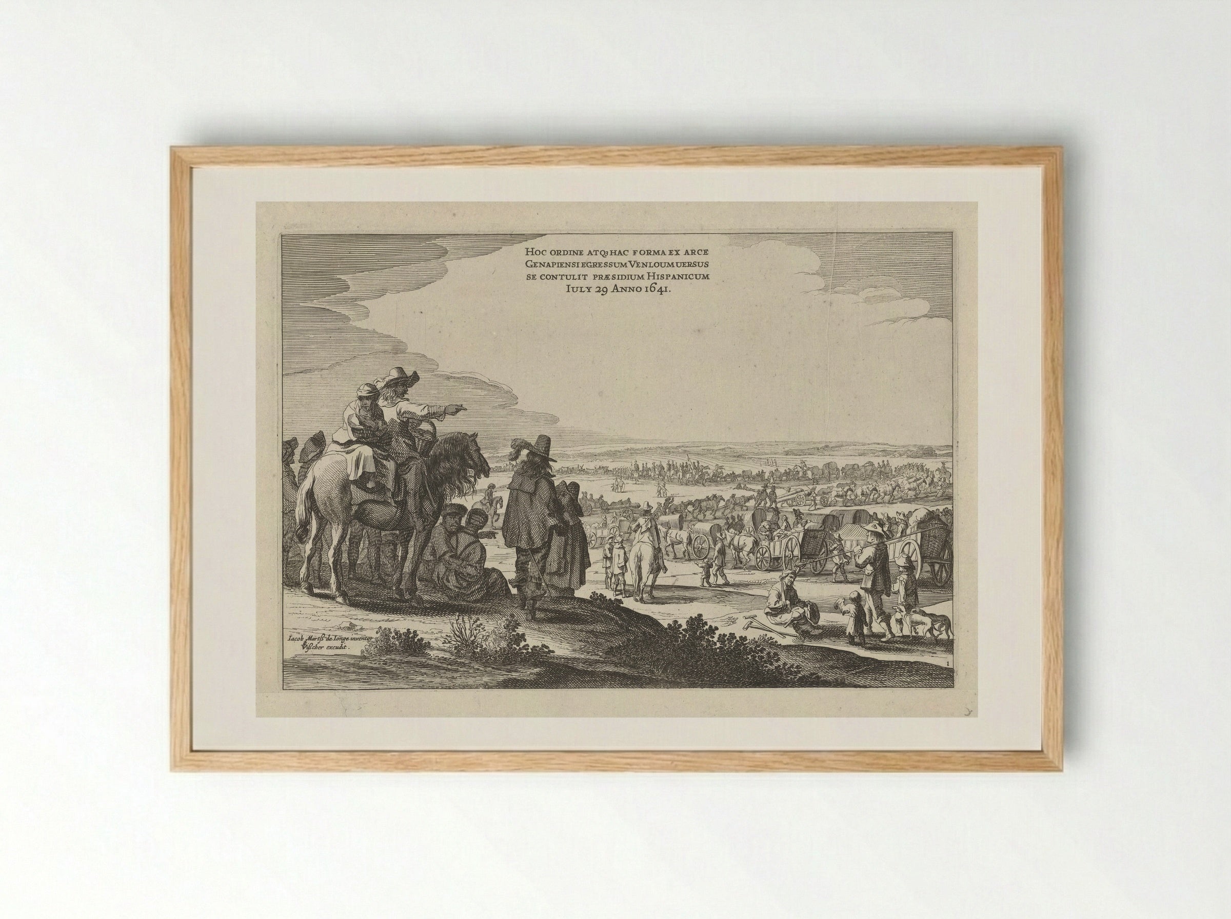 Toeschouwers bij het vertrek van het Spaanse garnizoen uit Gennep - Pieter Nolpe - Framed Print Wood