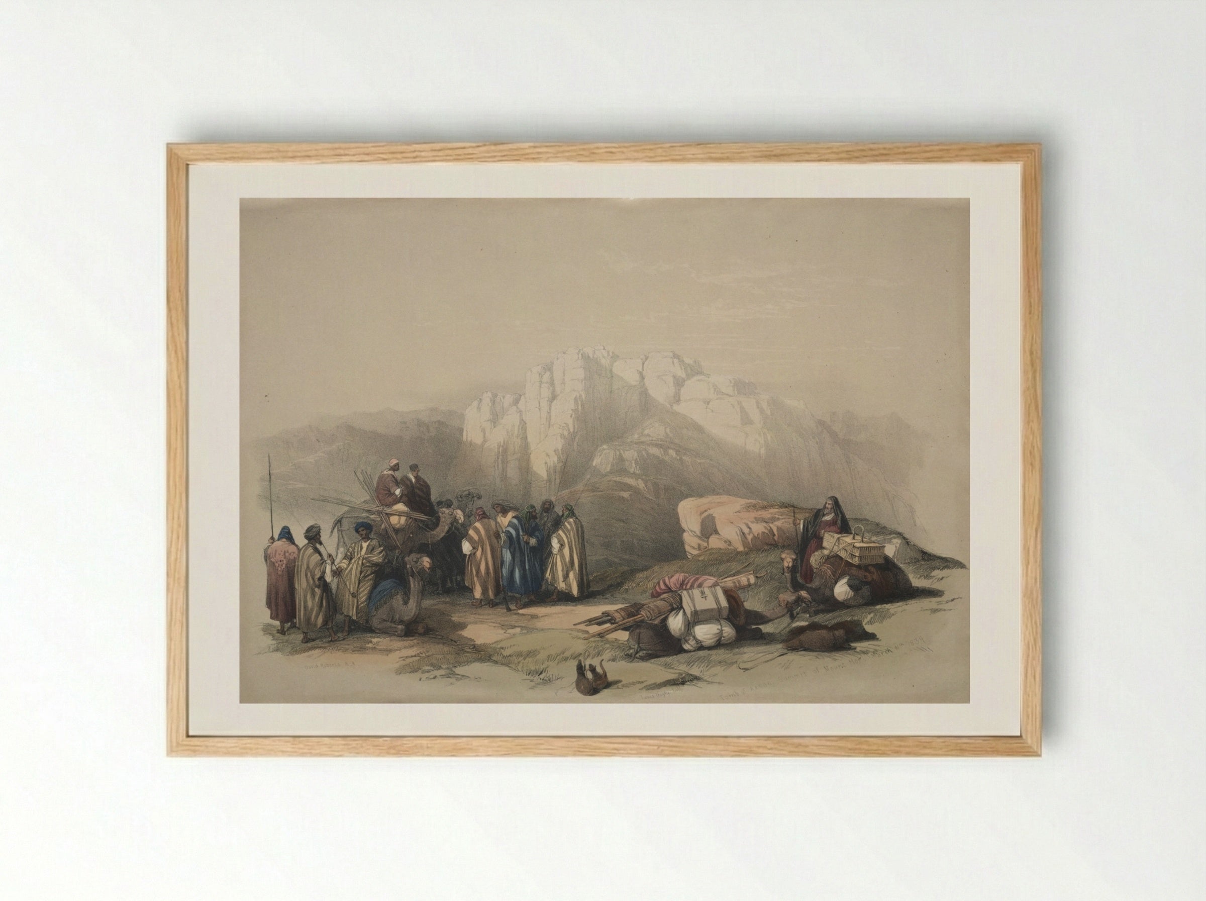 Tomb of Aaron, Summit of Mount Horeb - David Roberts - Framed Print Wood
