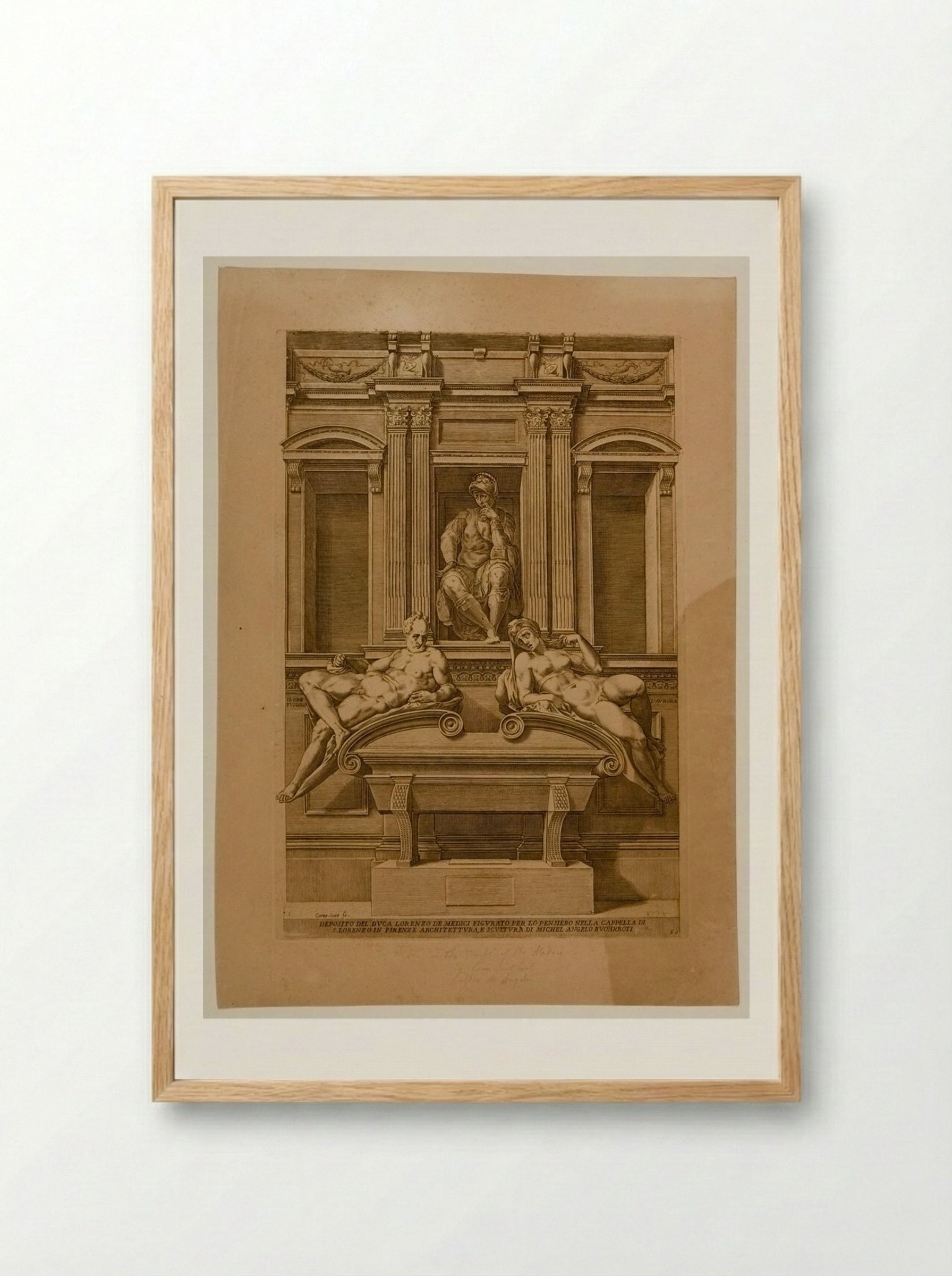 Tomb of Lorenzo de Medici - Cornelis Cort - Framed Print Wood