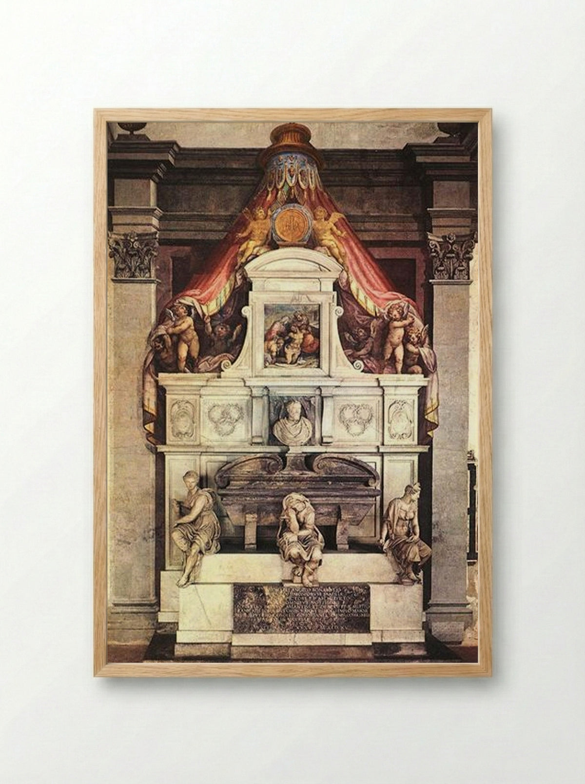Tomb of Michelangelo Buonarroti - Giorgio Vasari - Framed Print Wood