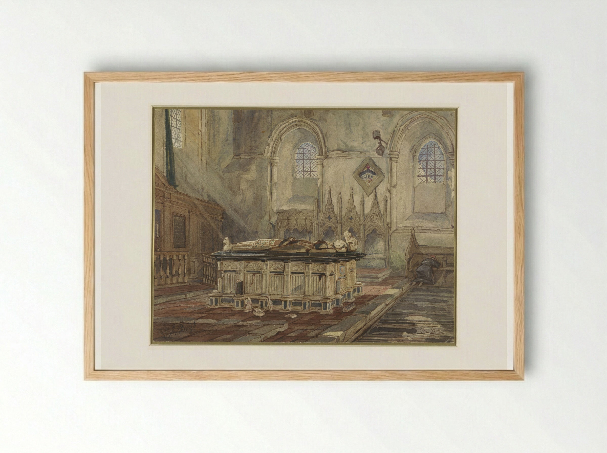 Tomb of Sir George Brooke, Lord Cobham and his wife Anne - Thomas Shotter Boys - Framed Print Wood