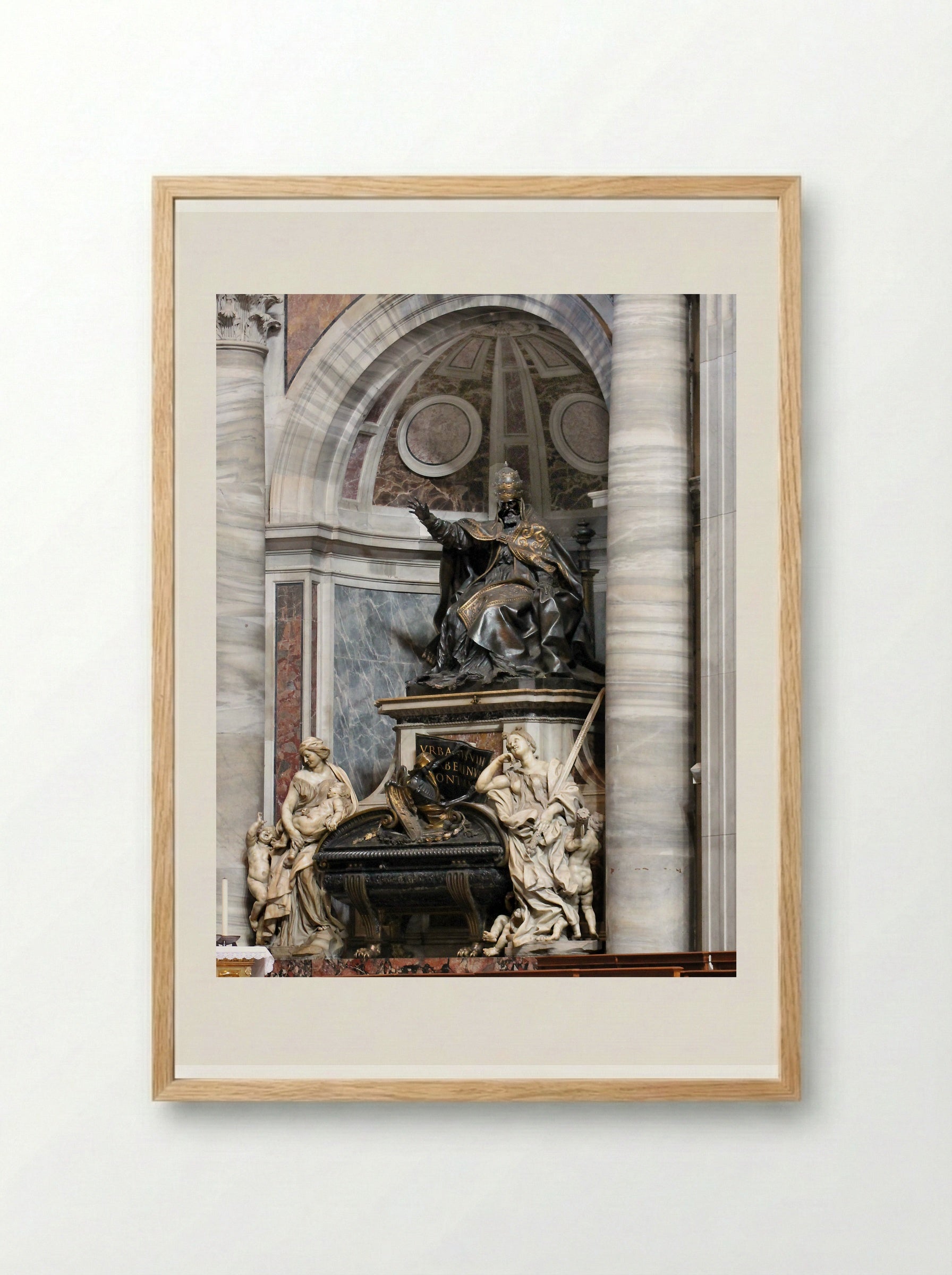 Tomb of Urban VIII - Gian Lorenzo Bernini - Framed Print Wood