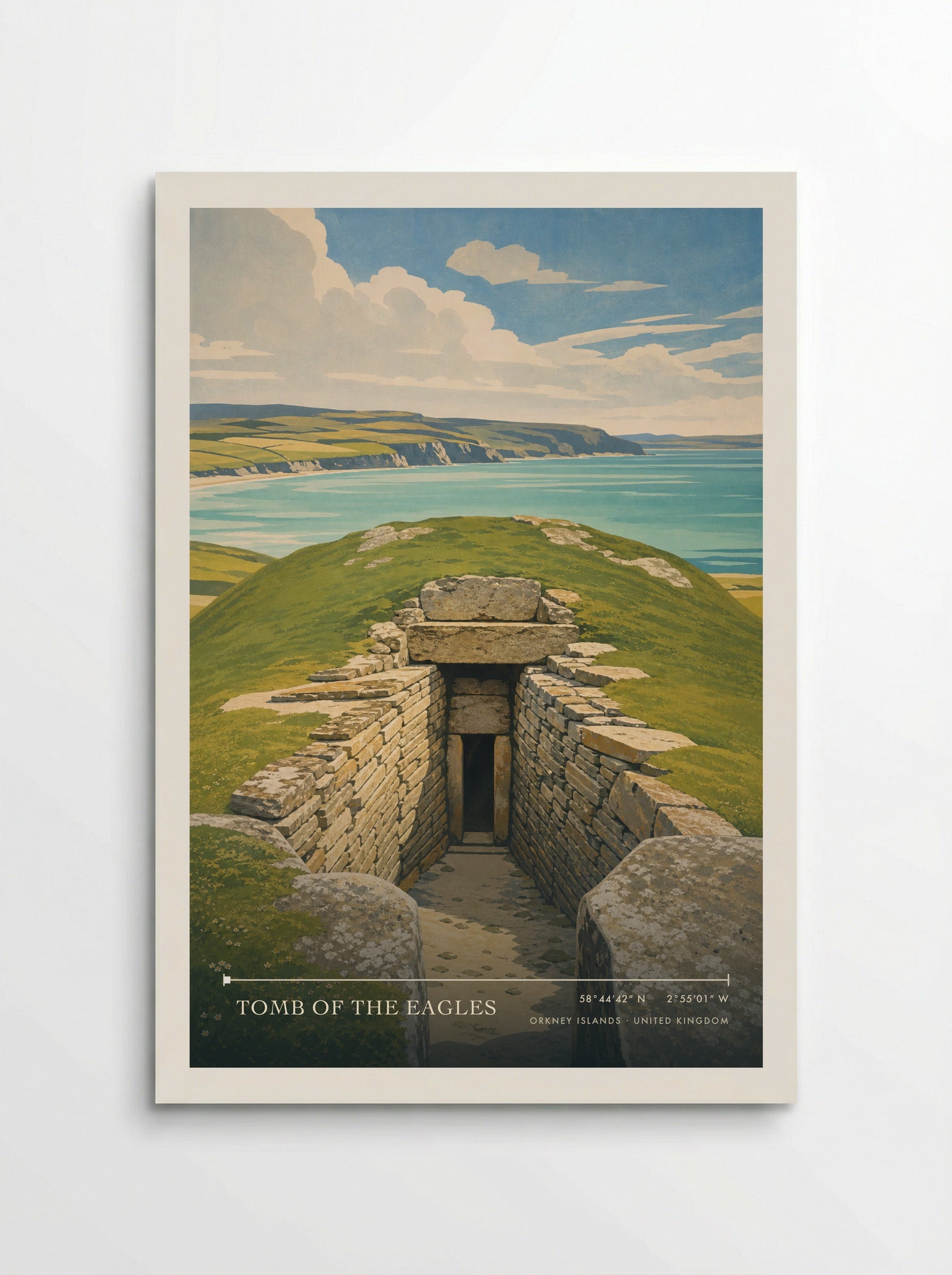 Tomb of the Eagles Orkney Islands United Kingdom Travel Poster - Poster
