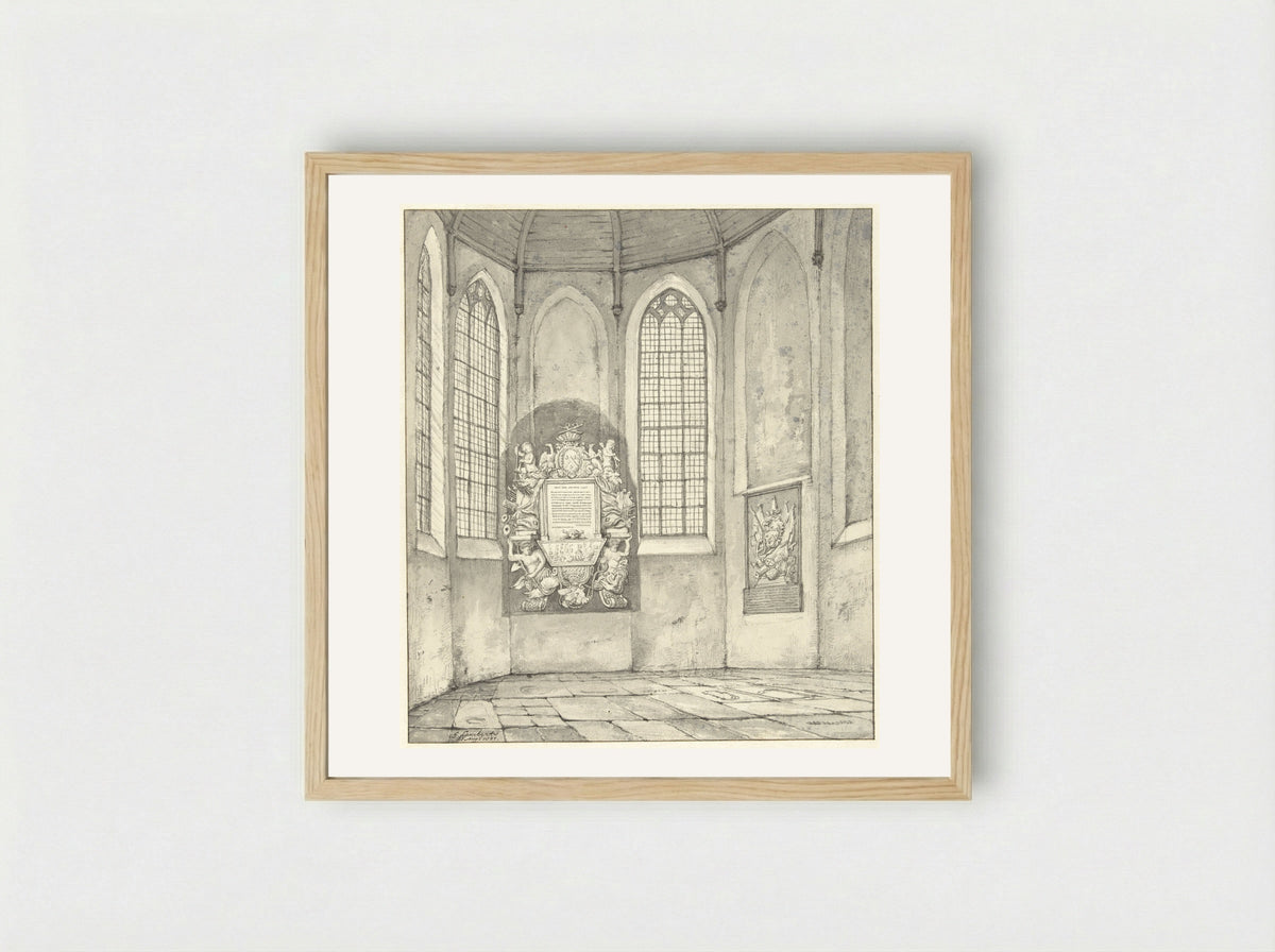 Tombe van Anthony Pieterson in de kerk te Monster - Gerrit Lamberts - Framed Print Wood