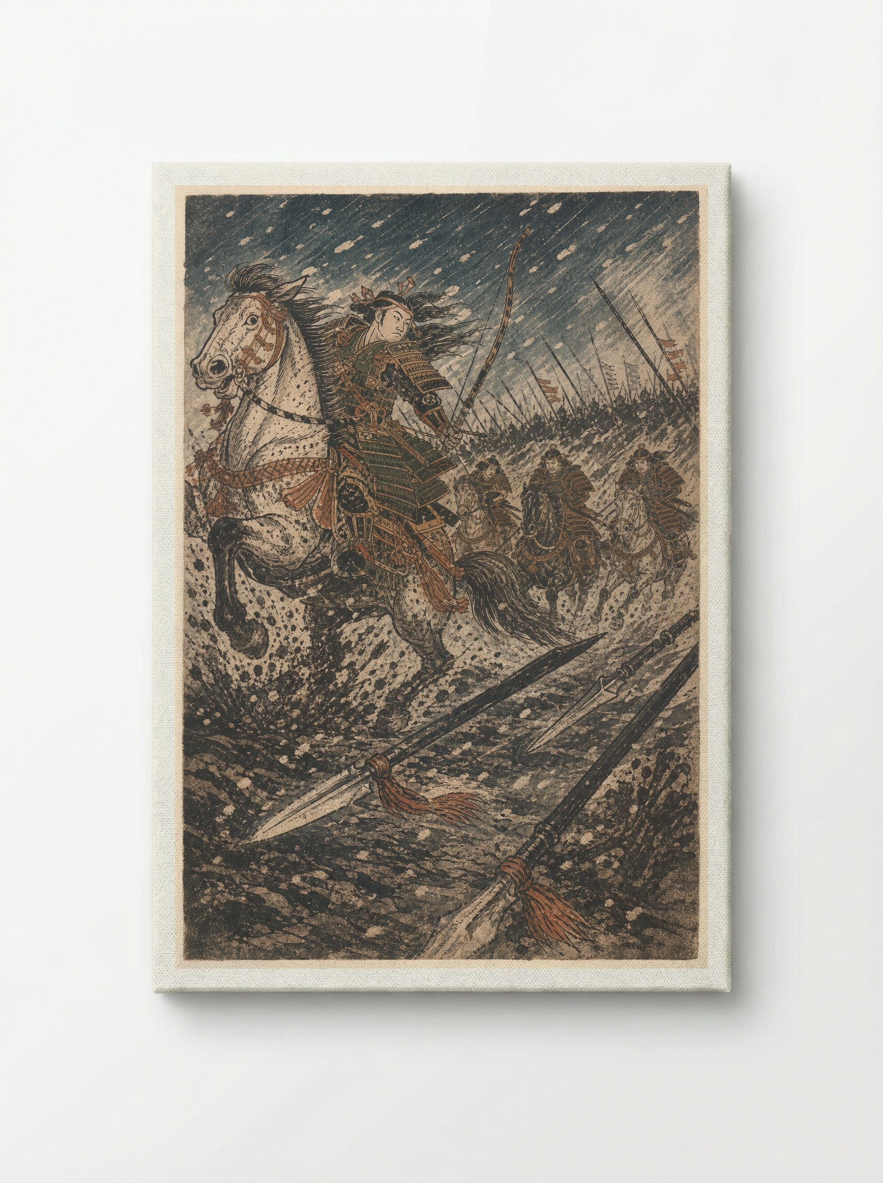 Tomoe Gozen at Awazu: The Banners Thin - Canvas