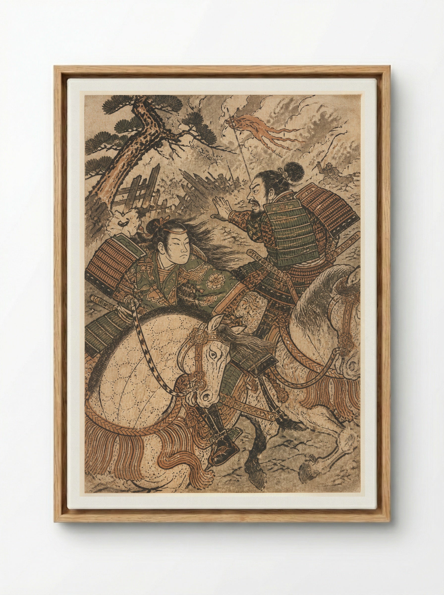 Tomoe Gozen at Awazu: The Order to Ride - Framed Canvas Wood