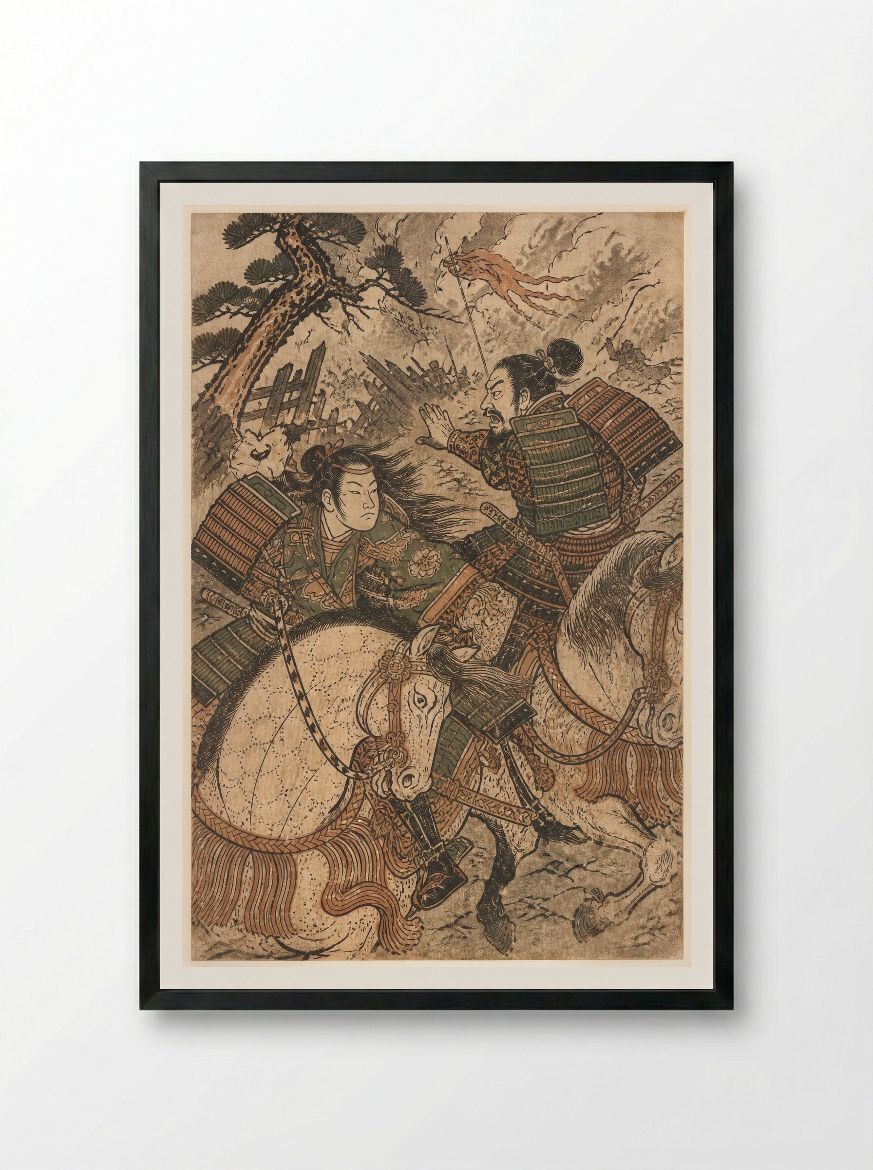 Tomoe Gozen at Awazu: The Order to Ride - Framed Print Black