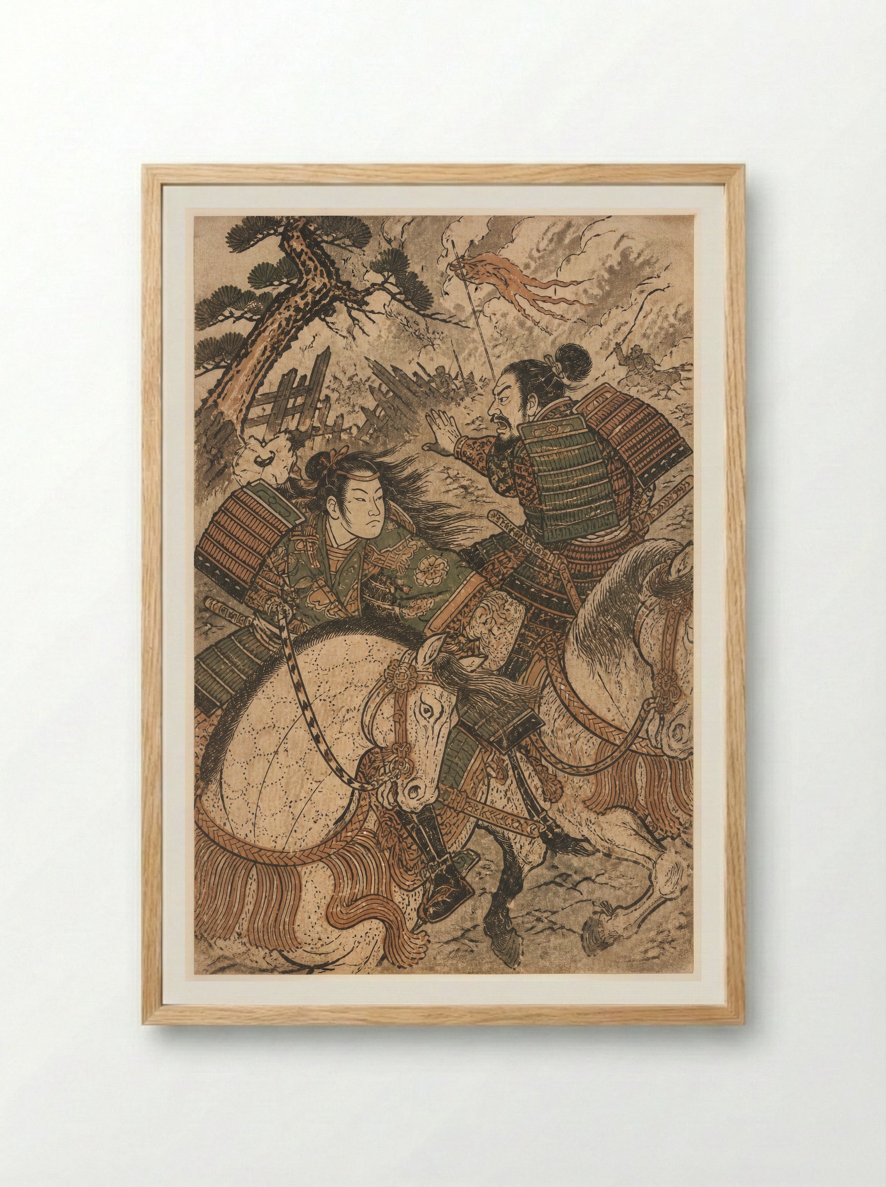 Tomoe Gozen at Awazu: The Order to Ride - Framed Print Wood