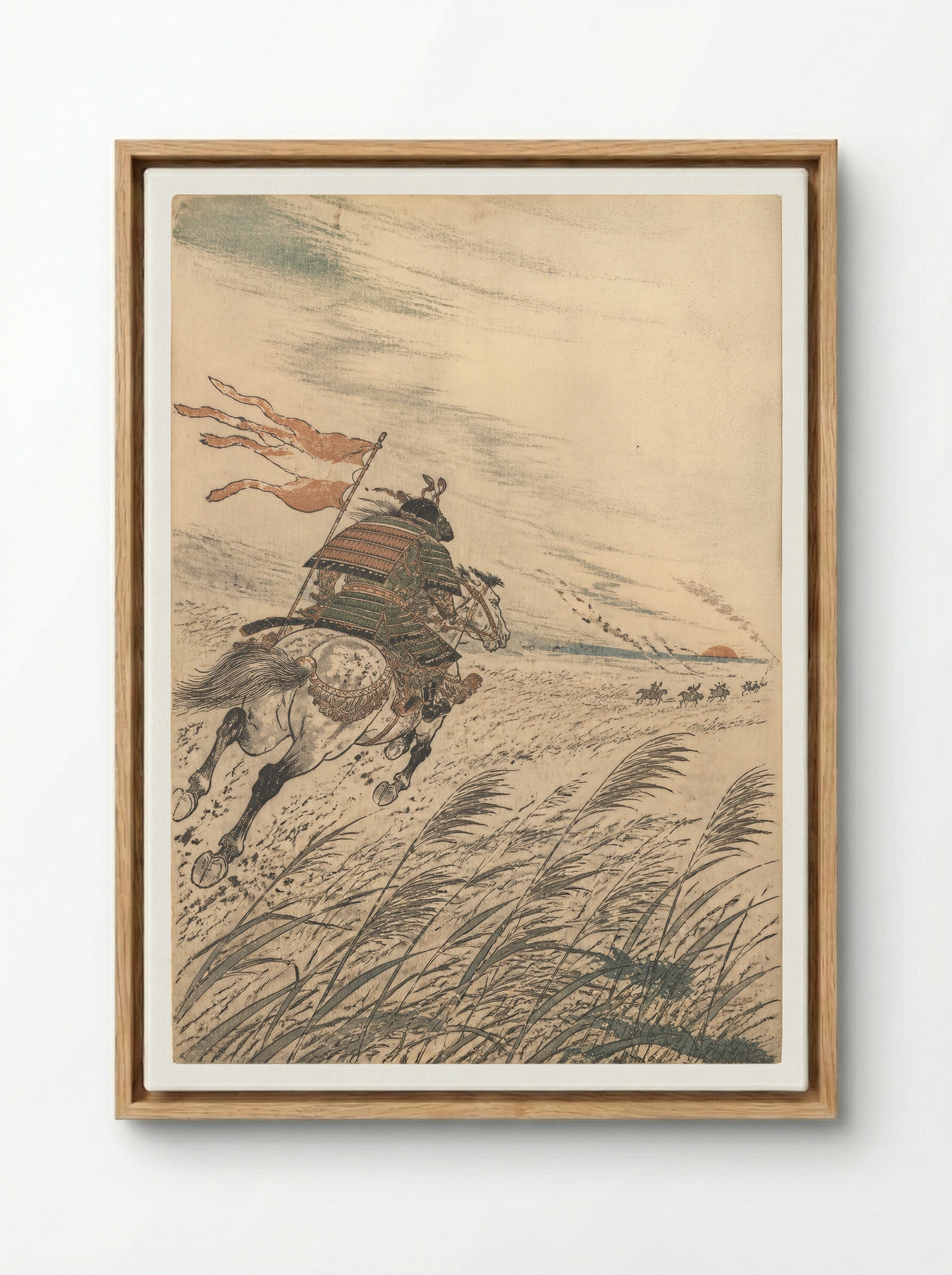 Tomoe Gozen at Awazu: The Road East - Framed Canvas Wood