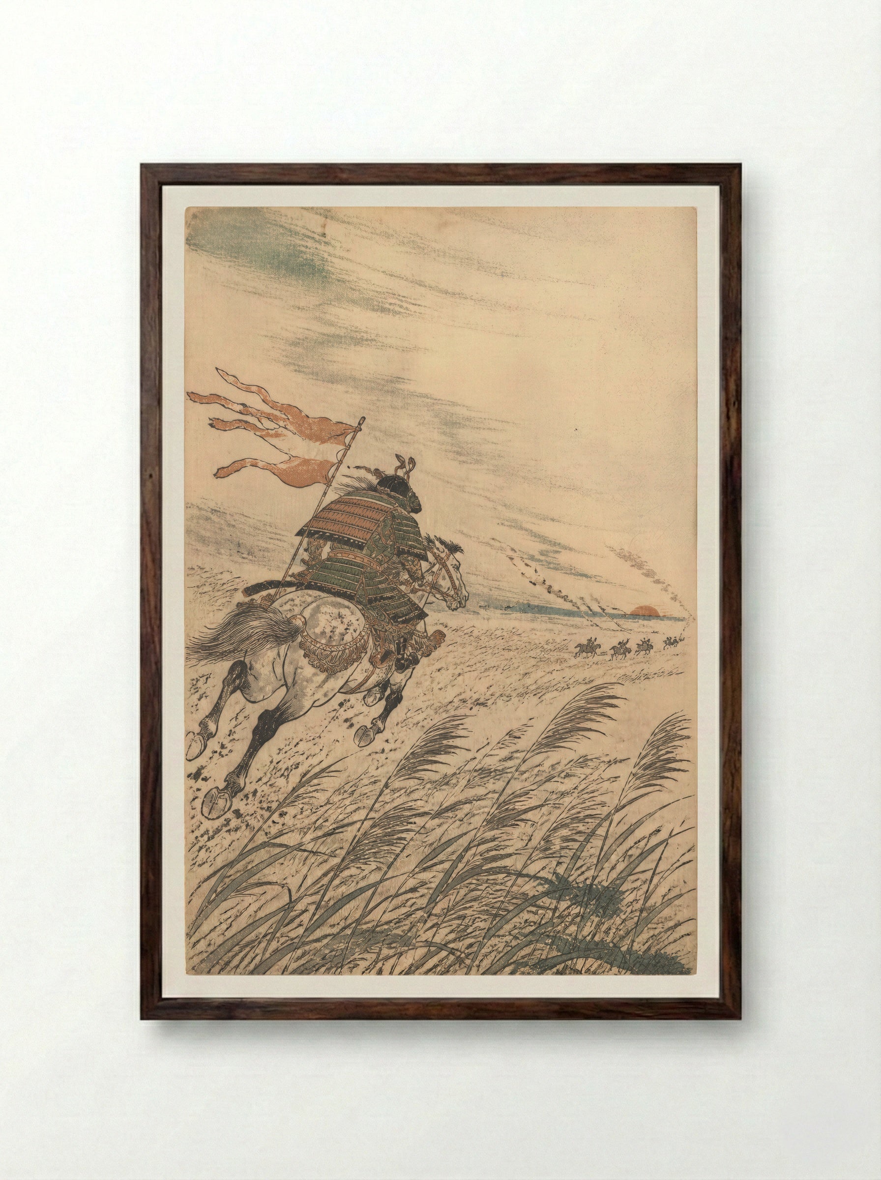 Tomoe Gozen at Awazu: The Road East - Framed Print Dark Wood