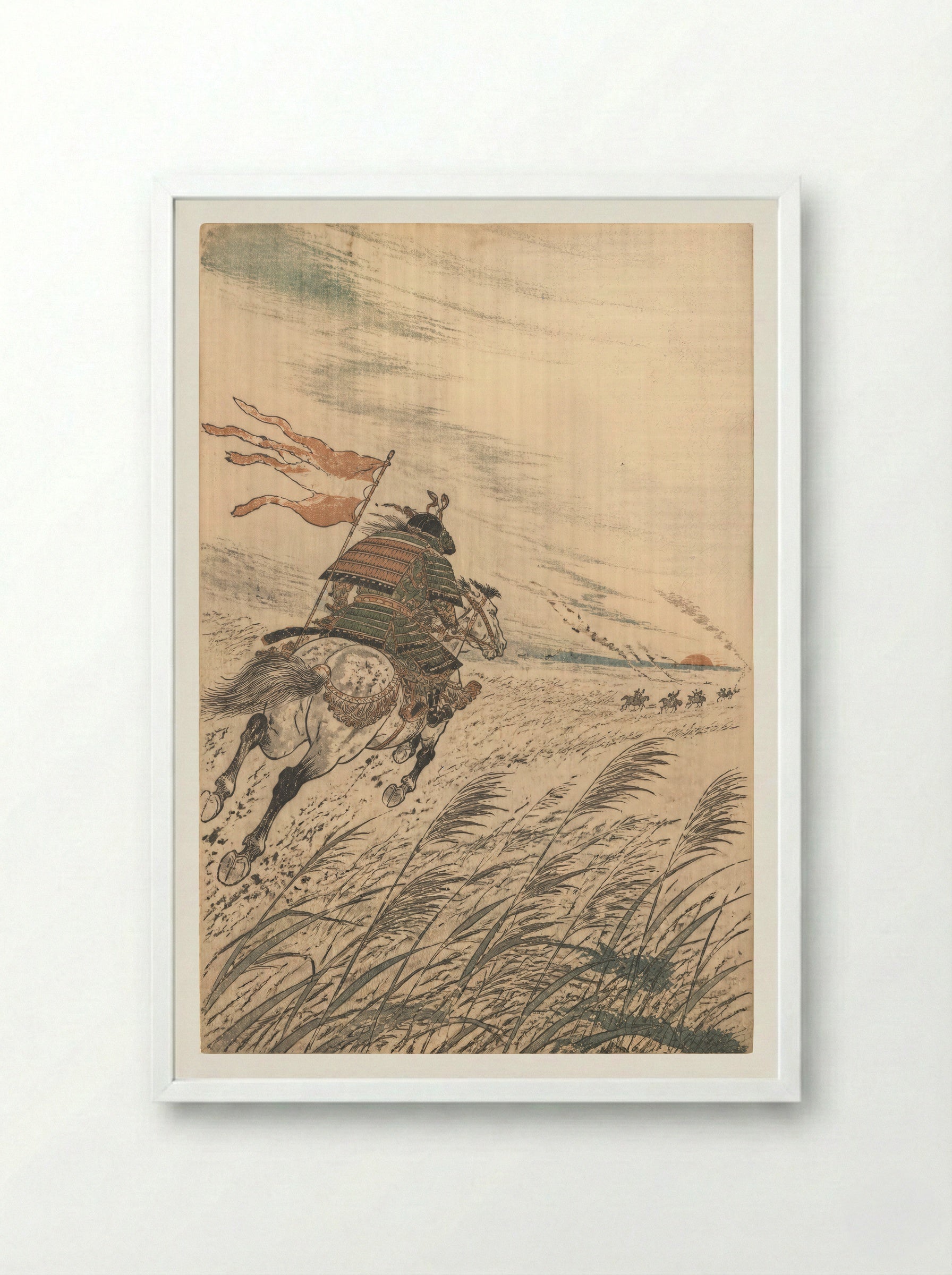 Tomoe Gozen at Awazu: The Road East - Framed Print White
