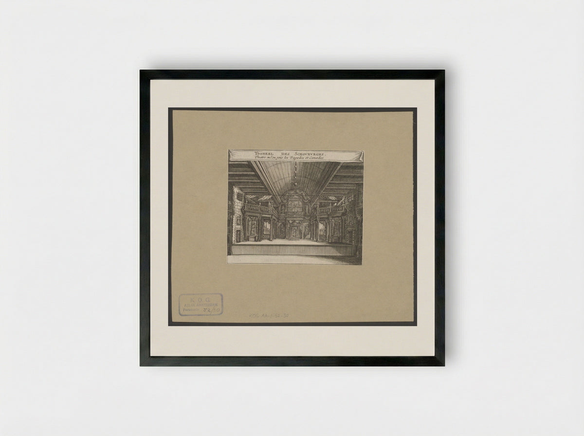 Toneel van de Amsterdamse Schouwburg aan de Keizersgracht te Amsterdam - Jan Veenhuysen - Framed Print Black