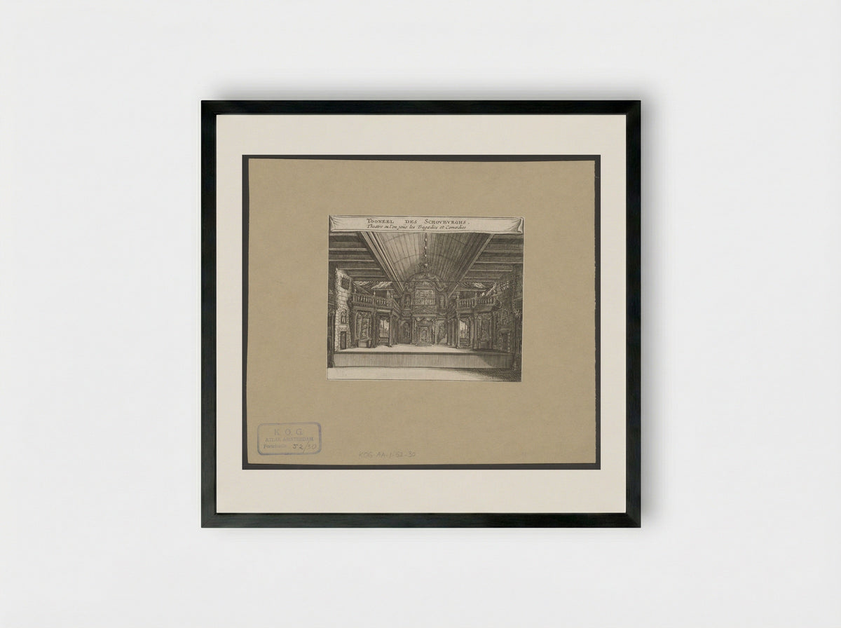 Toneel van de Amsterdamse Schouwburg aan de Keizersgracht te Amsterdam - Jan Veenhuysen - Framed Print Black