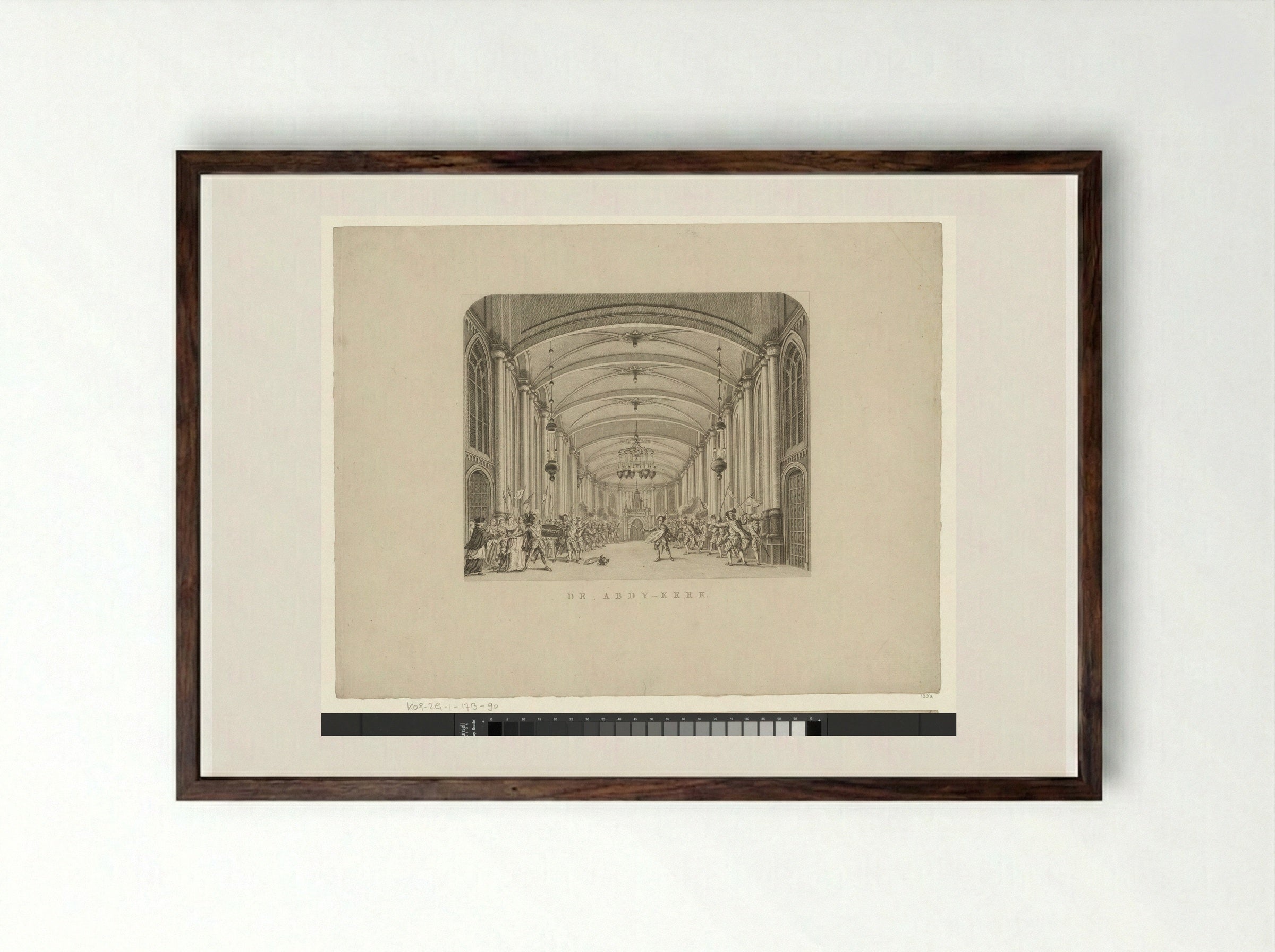 Toneeldecor: De Abdy-kerk - Cornelis Brouwer - Framed Print Dark Wood