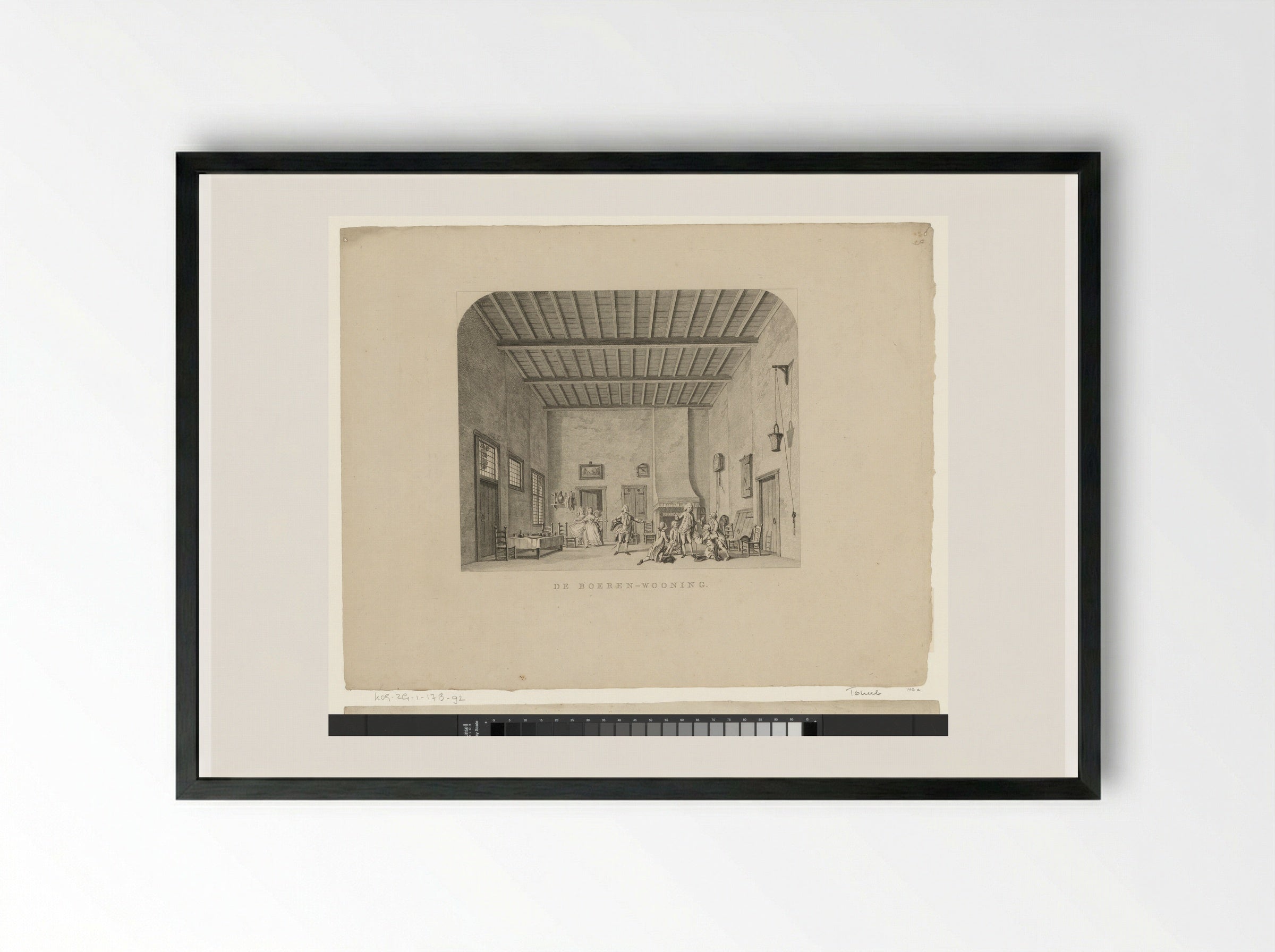 Toneeldecor: De Boeren-wooning - Cornelis Brouwer - Framed Print Black