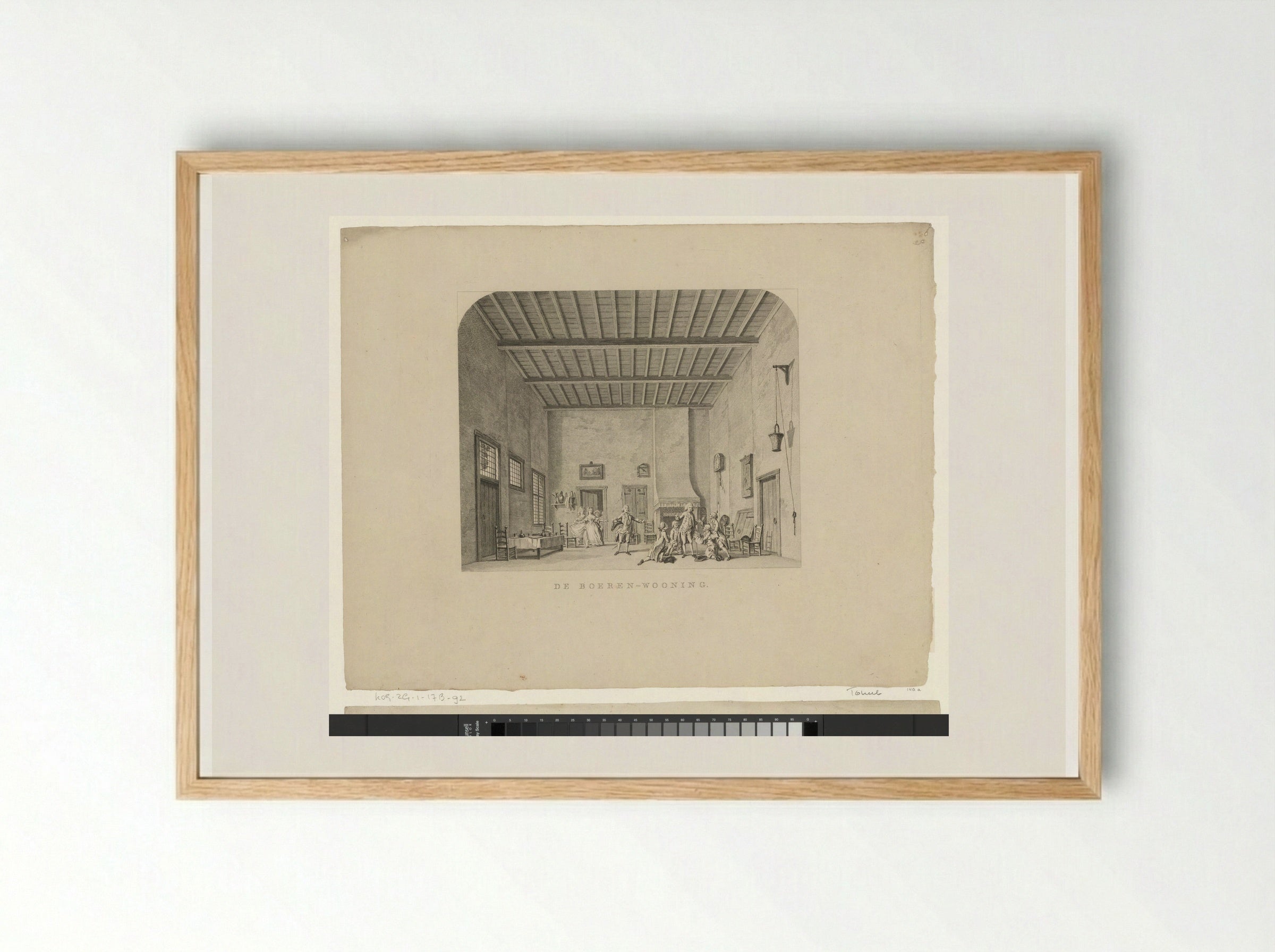 Toneeldecor: De Boeren-wooning - Cornelis Brouwer - Framed Print Wood