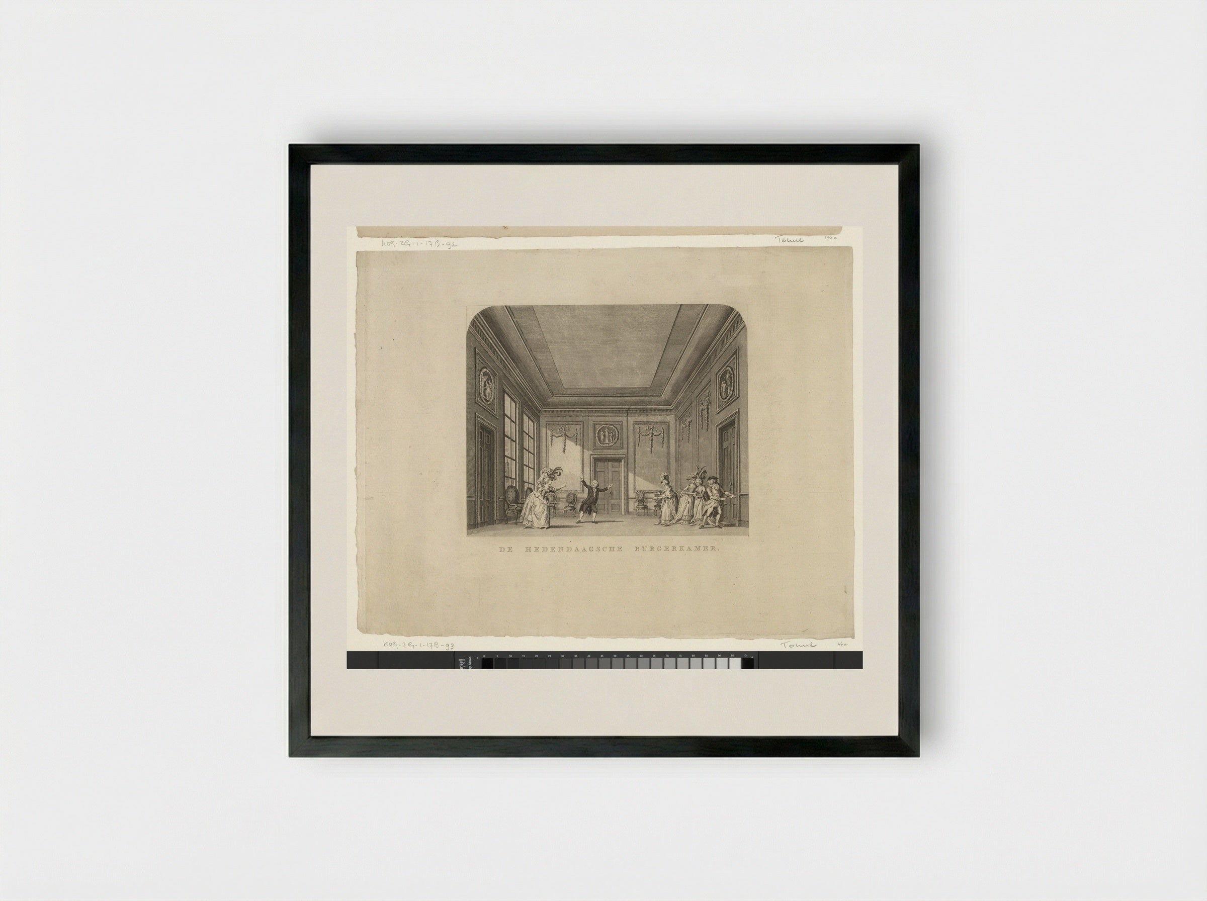 Toneeldecor: De Hedendaagsche Burgerkamer - Cornelis Brouwer - Framed Print Black