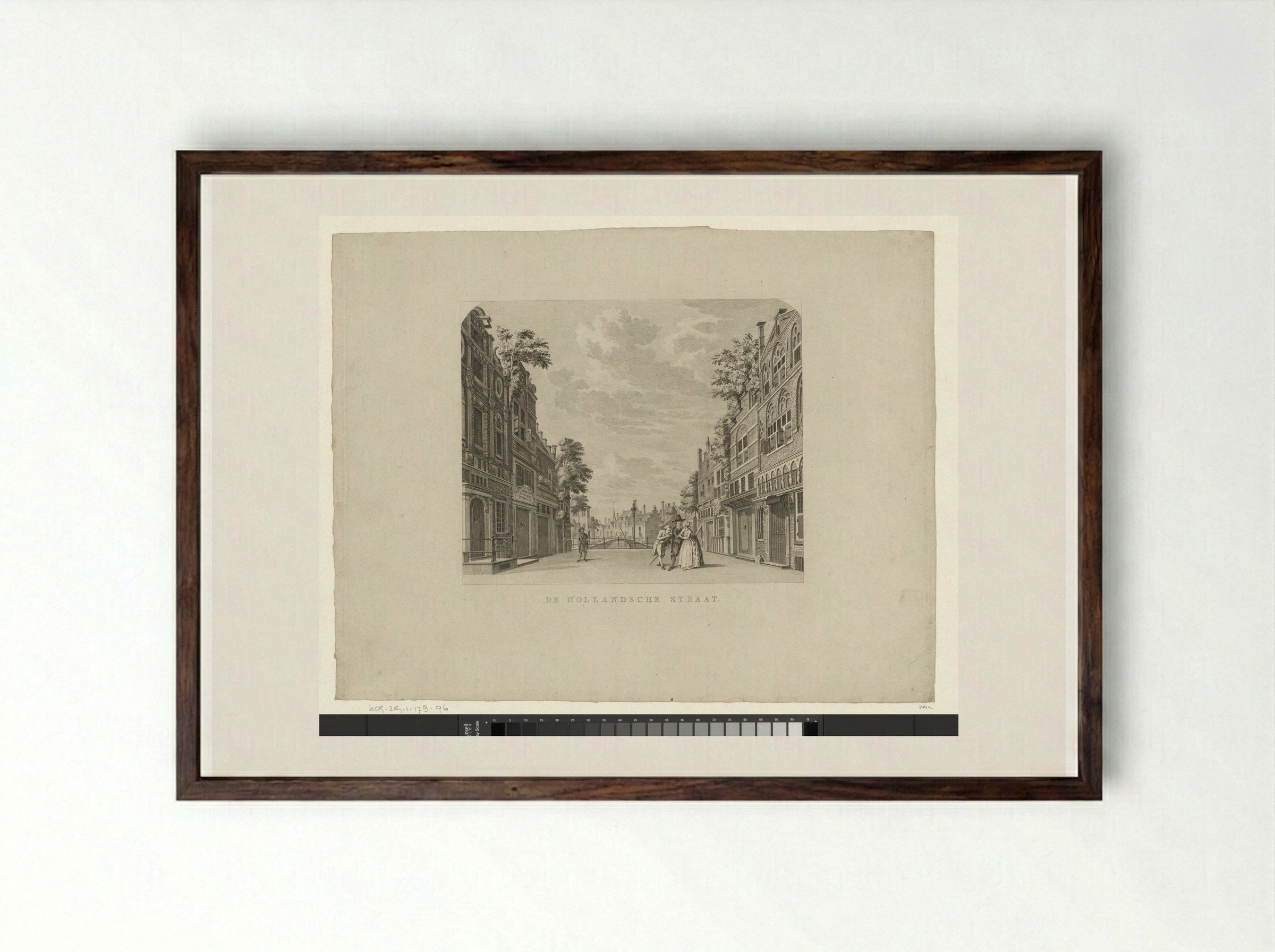 Toneeldecor: De Hollandsche Straat - Cornelis Brouwer - Framed Print Dark Wood
