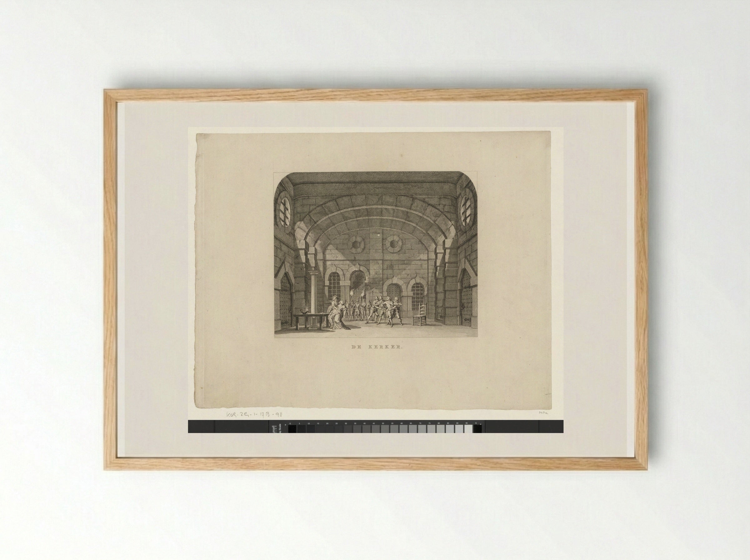 Toneeldecor: De Kerker - Cornelis Brouwer - Framed Print Wood