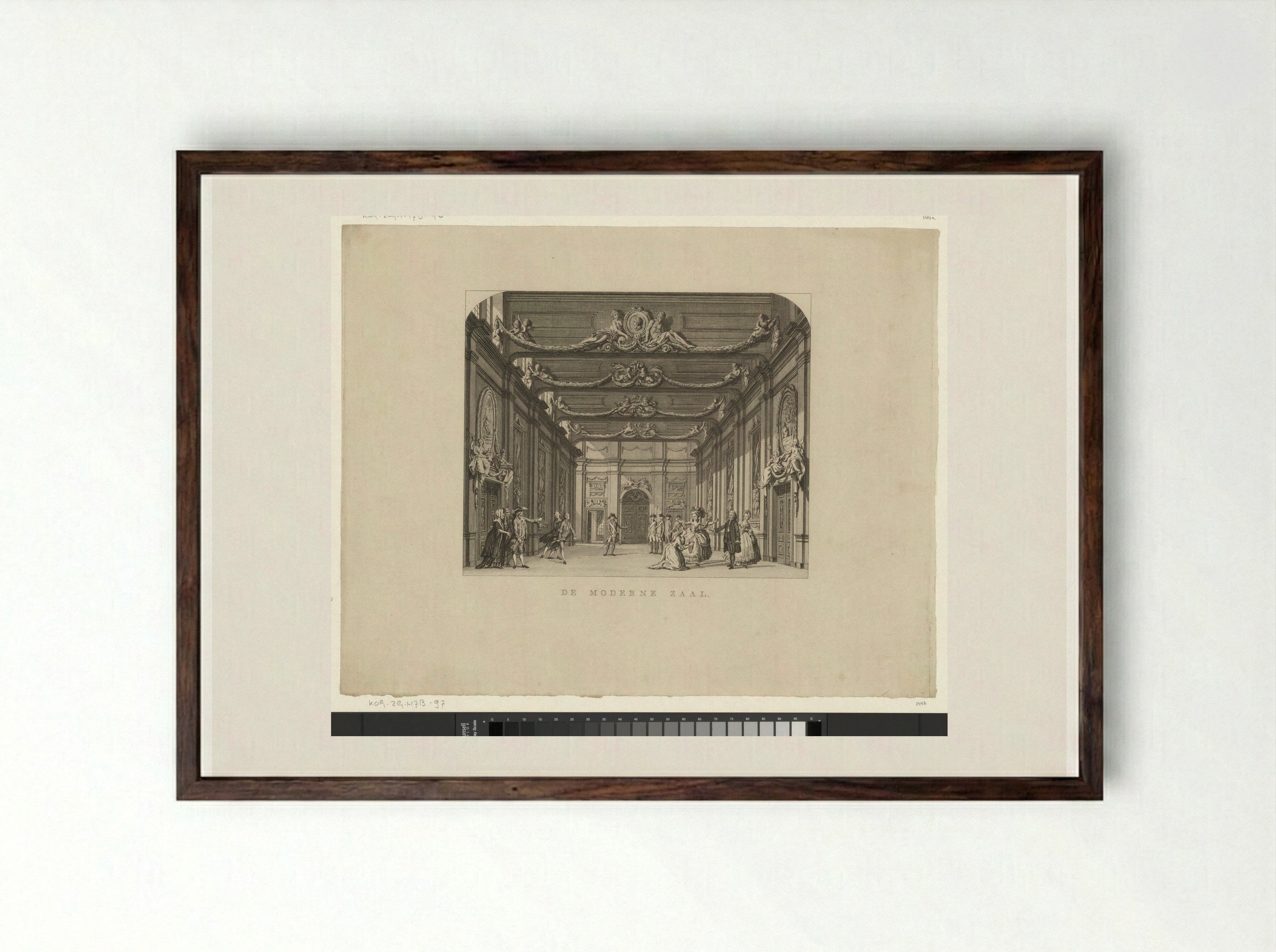Toneeldecor: De Moderne Zaal - Cornelis Brouwer - Framed Print Dark Wood