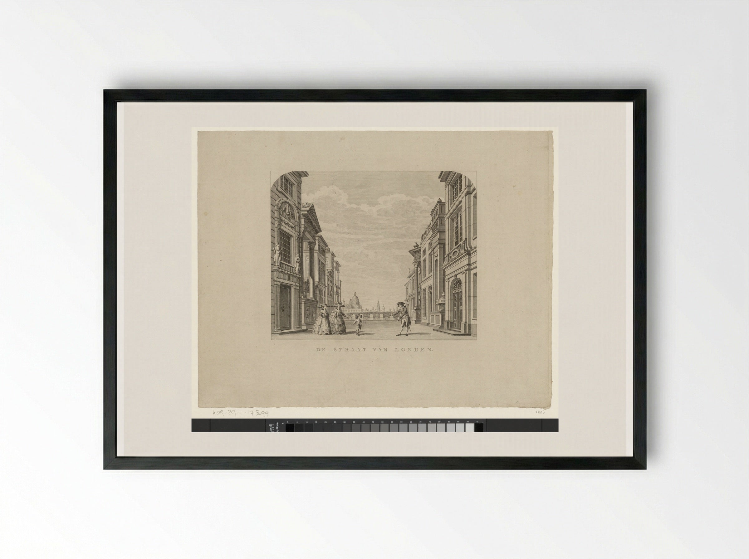 Toneeldecor: De Straat van Londen - Cornelis Brouwer - Framed Print Black