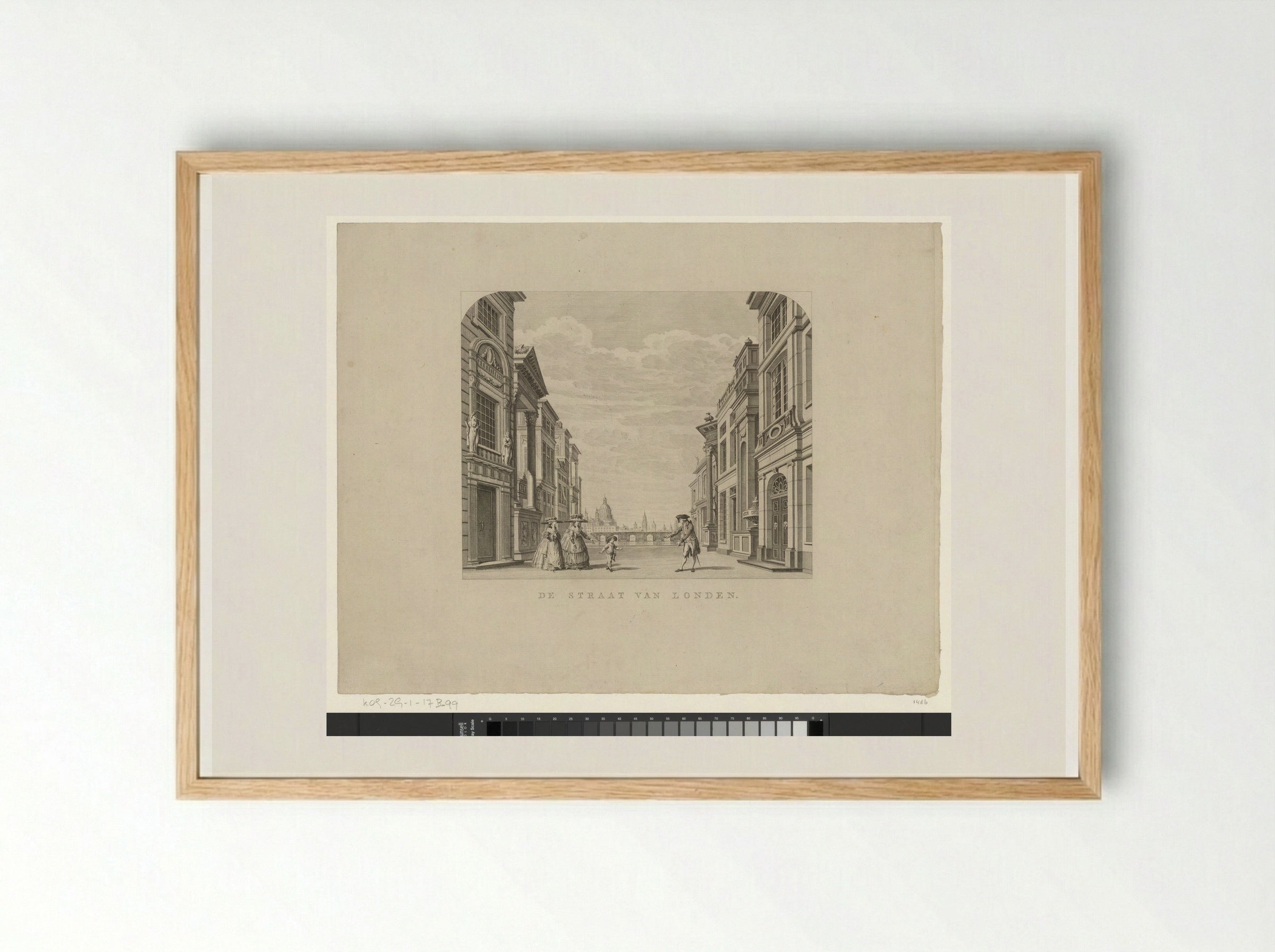 Toneeldecor: De Straat van Londen - Cornelis Brouwer - Framed Print Wood