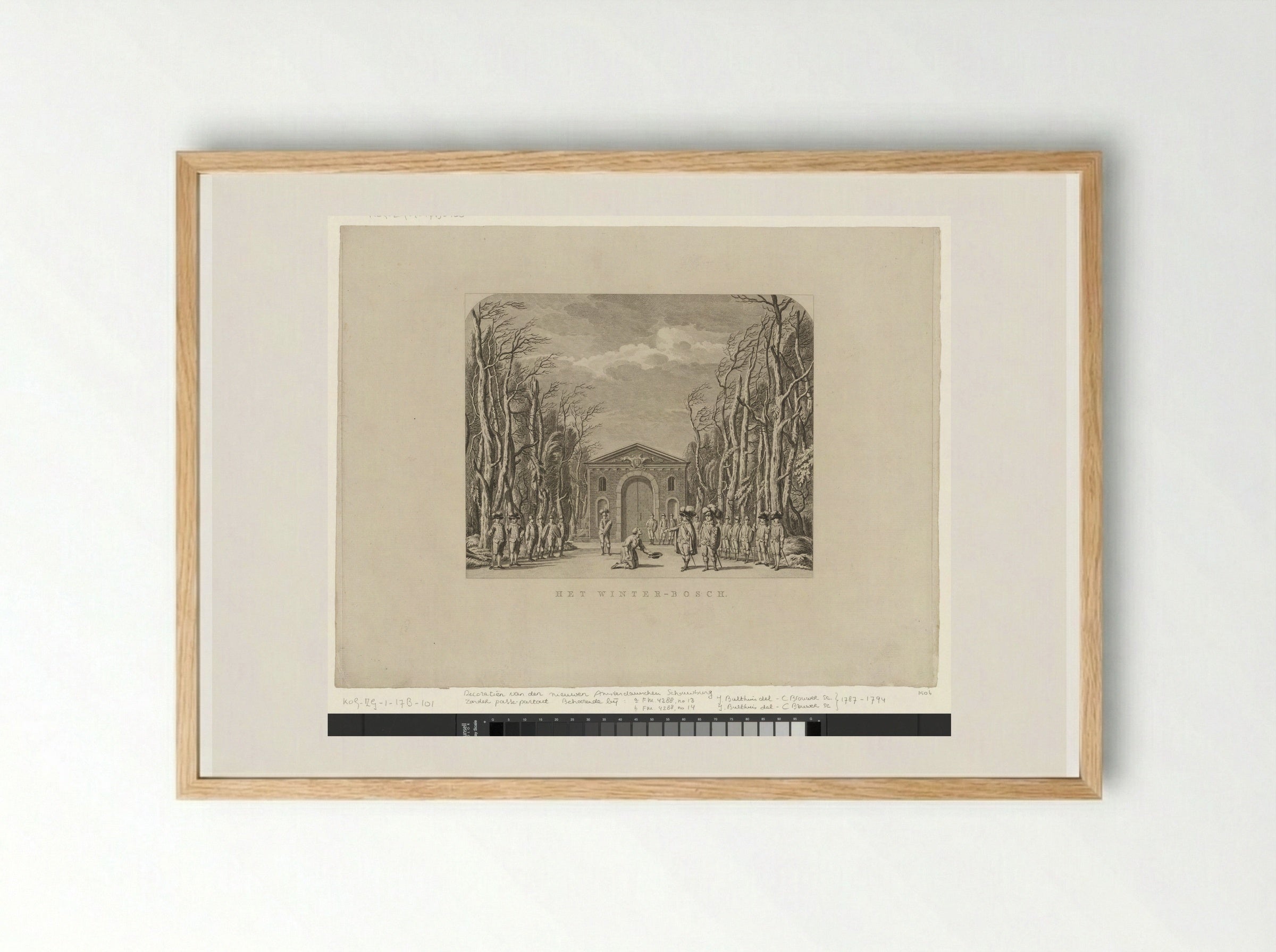 Toneeldecor: Het Winter Bosch - Cornelis Brouwer - Framed Print Wood