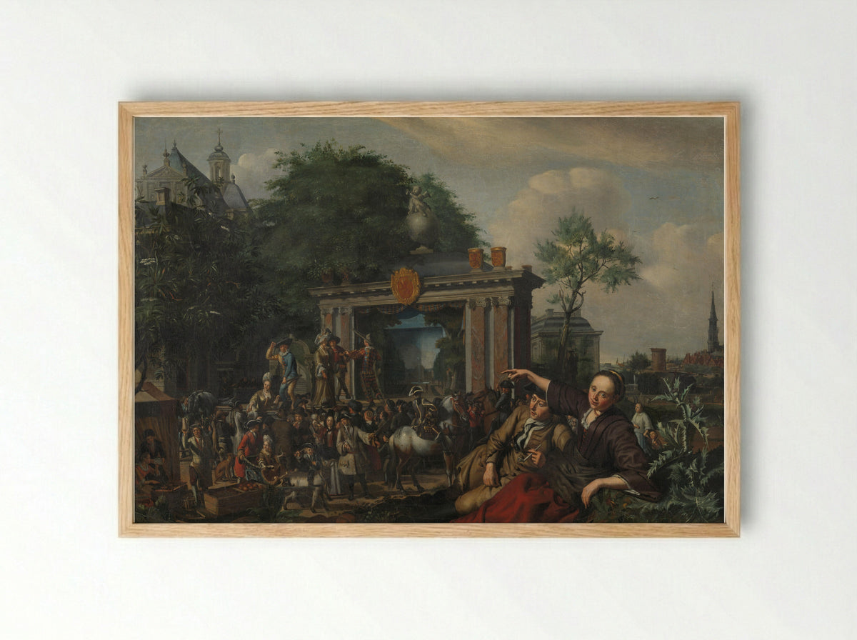 Toneelvoorstelling in de open lucht - Matthijs Naiveu - Framed Print Wood