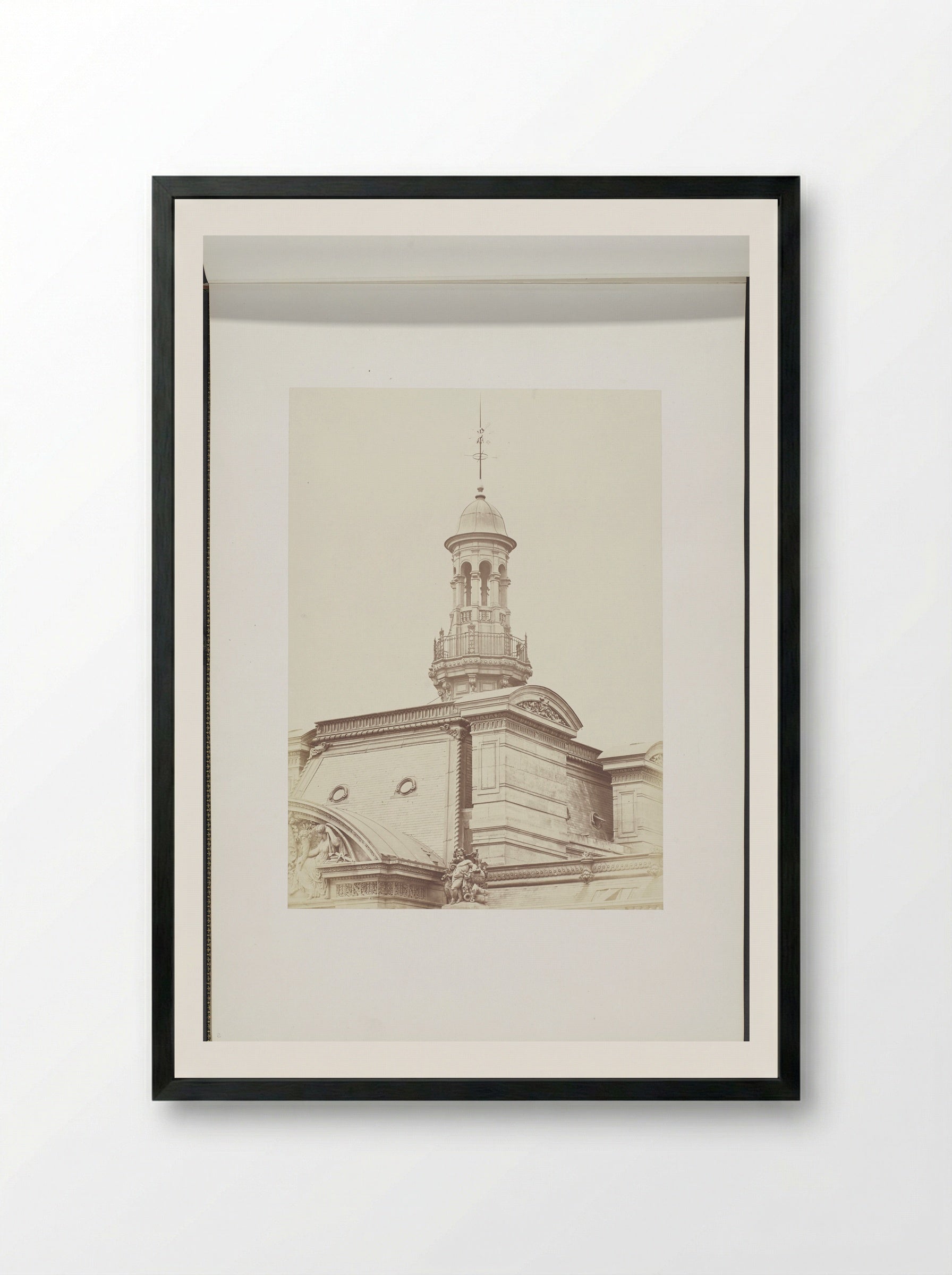 Toren op het Pavillon de Rohan - Édouard Denis Baldus - Framed Print Black