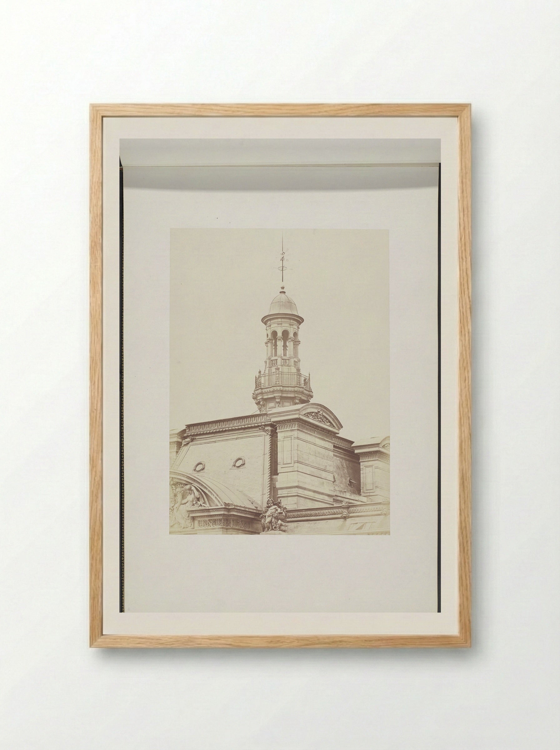 Toren op het Pavillon de Rohan - Édouard Denis Baldus - Framed Print Wood