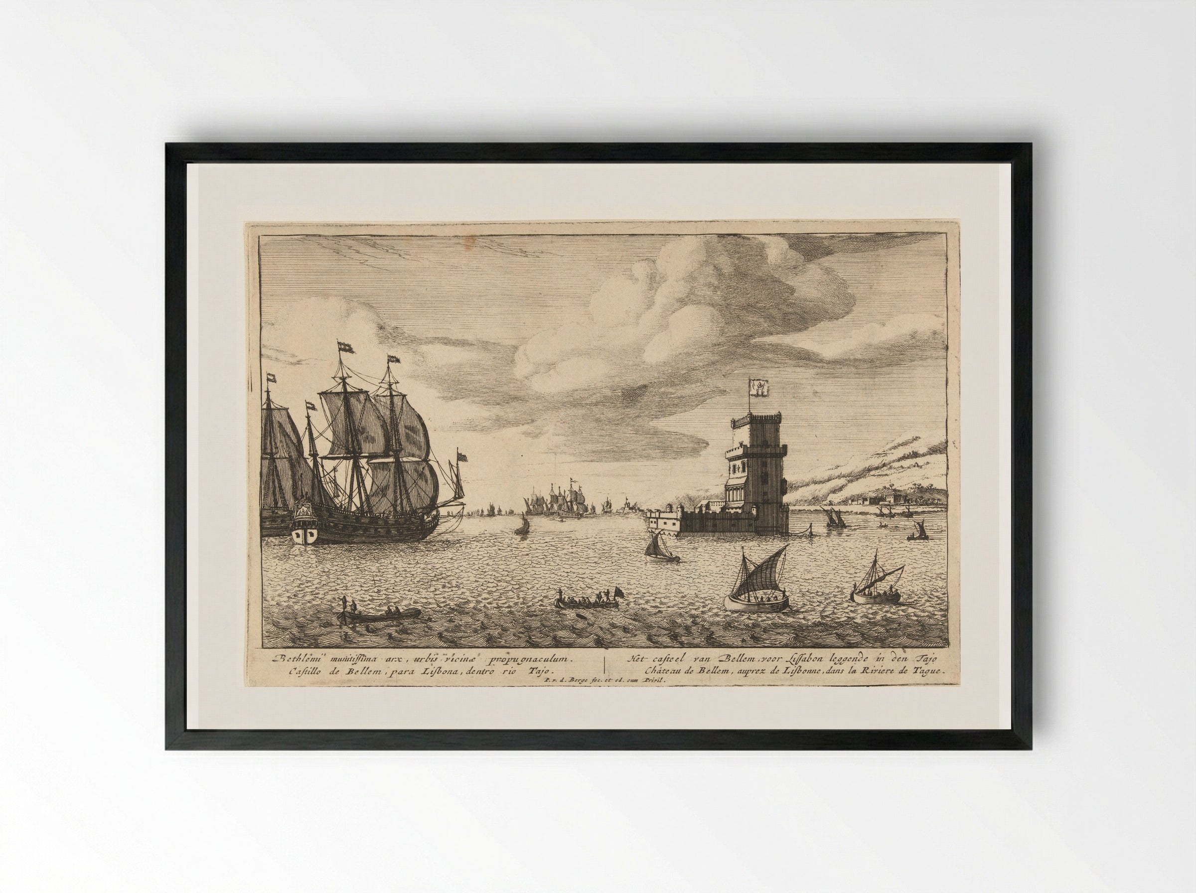 Toren van Belém in de rivier Taag gelegen - Pieter van den Berge - Framed Print Black