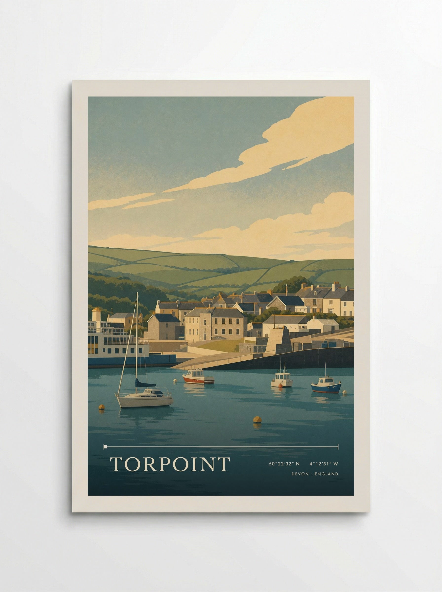 Torpoint Devon England Travel Poster - Poster