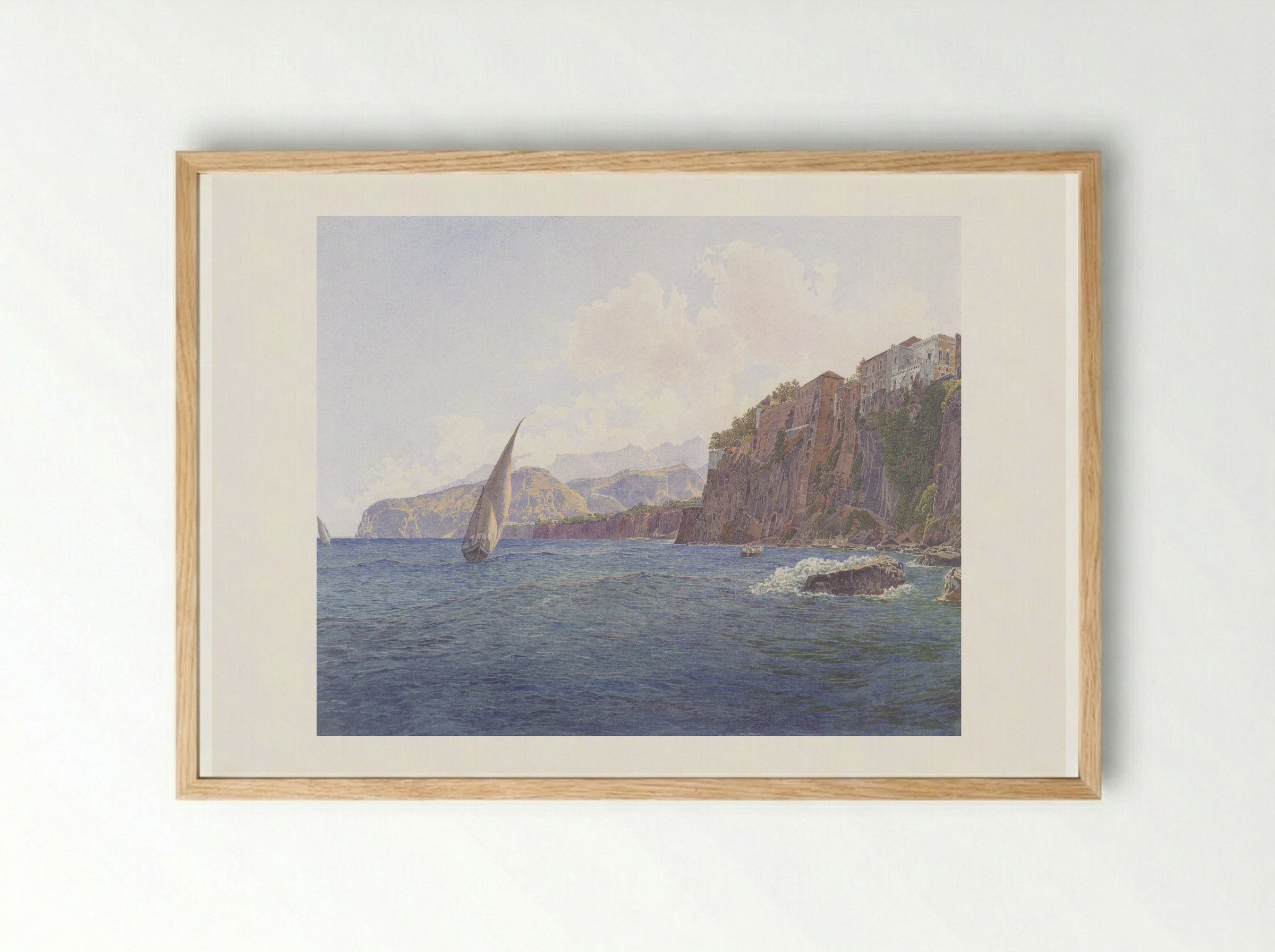 Torquato Tassos Vaterhaus in Sorrent bei Neapel - Rudolf von Alt - Framed Print Wood