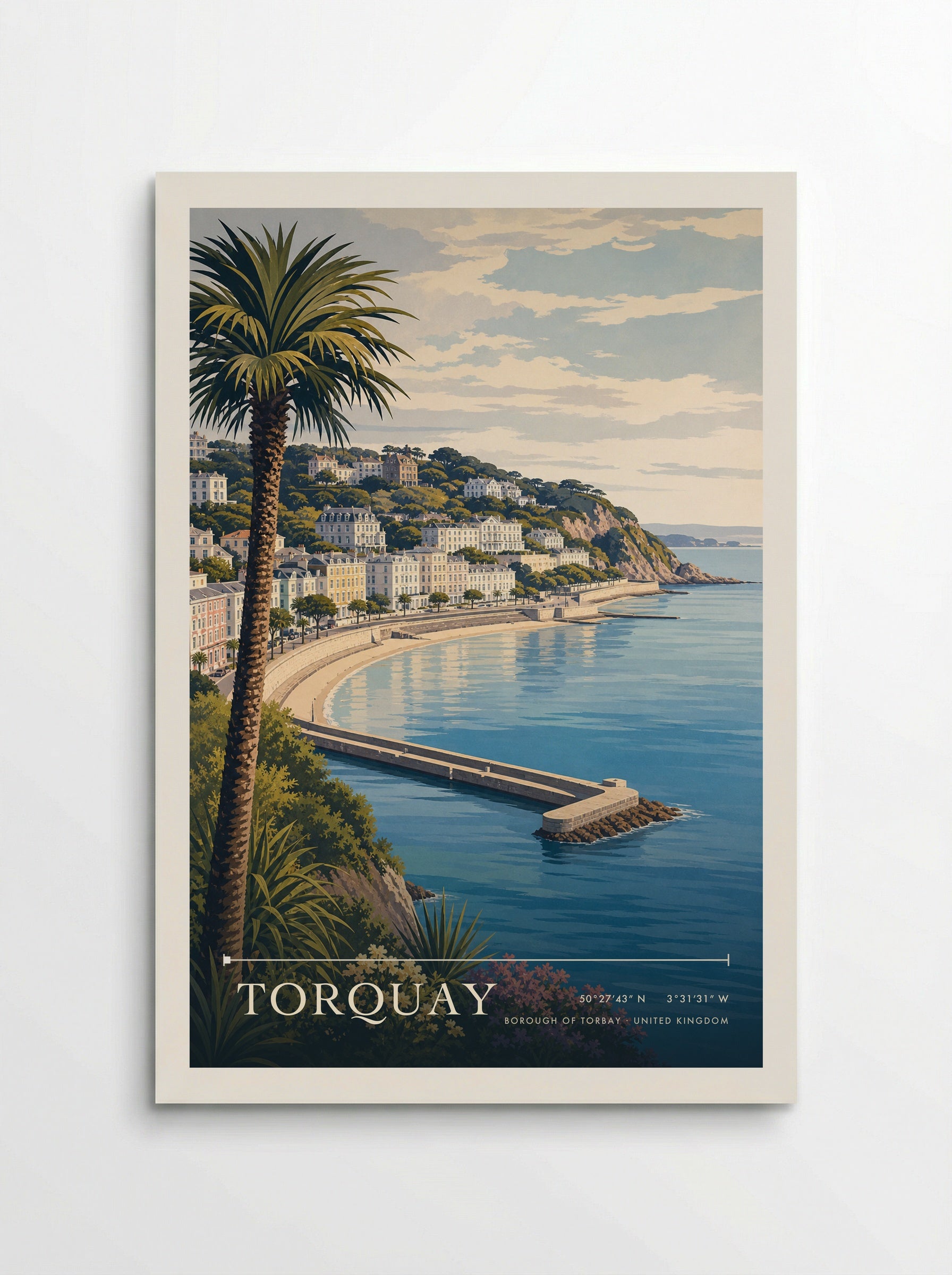 Torquay Borough of Torbay United Kingdom Travel Poster - Poster