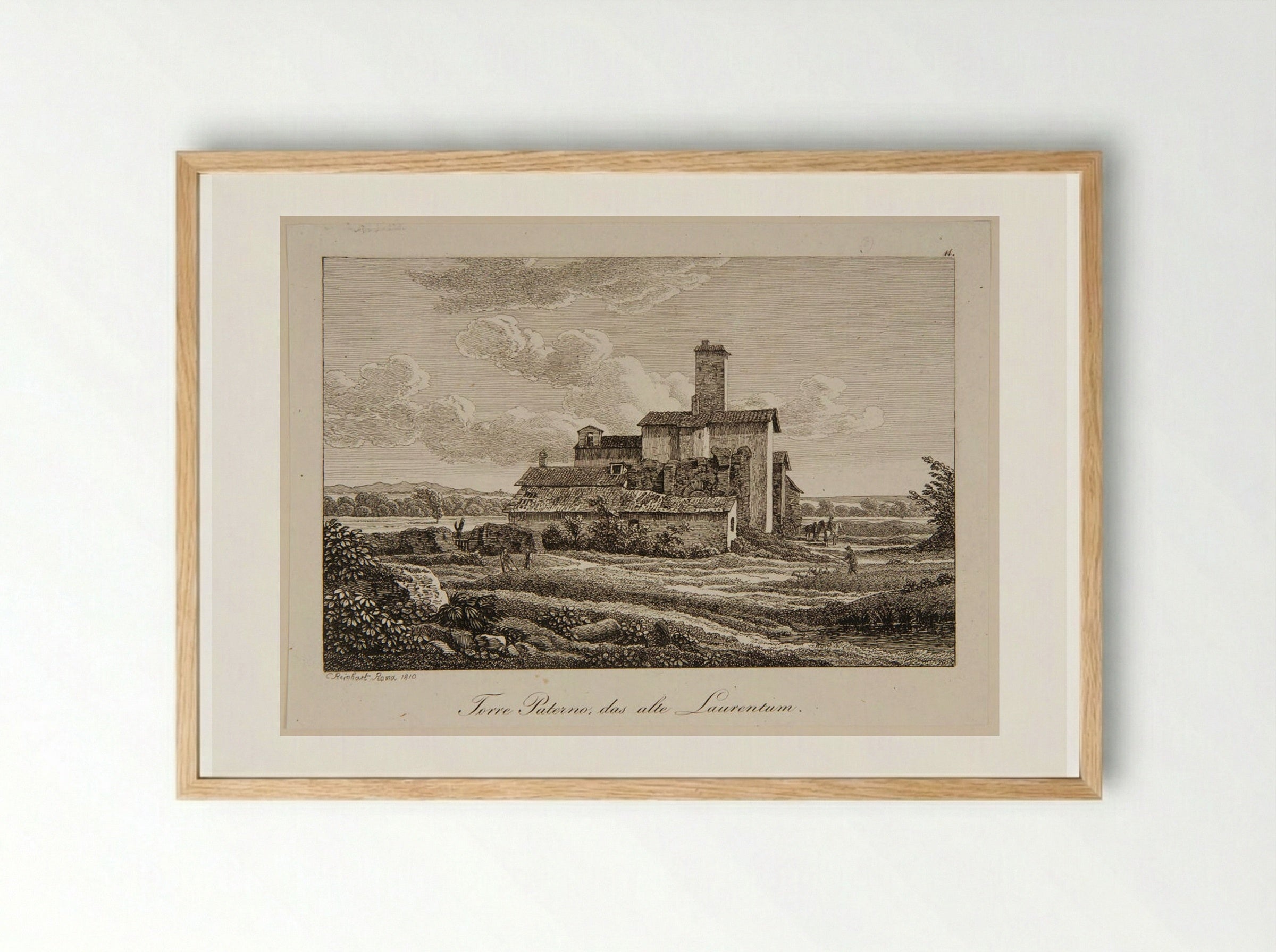 Torre Paterno, the Ancient Laurentum - Johann Christian Reinhart - Framed Print Wood