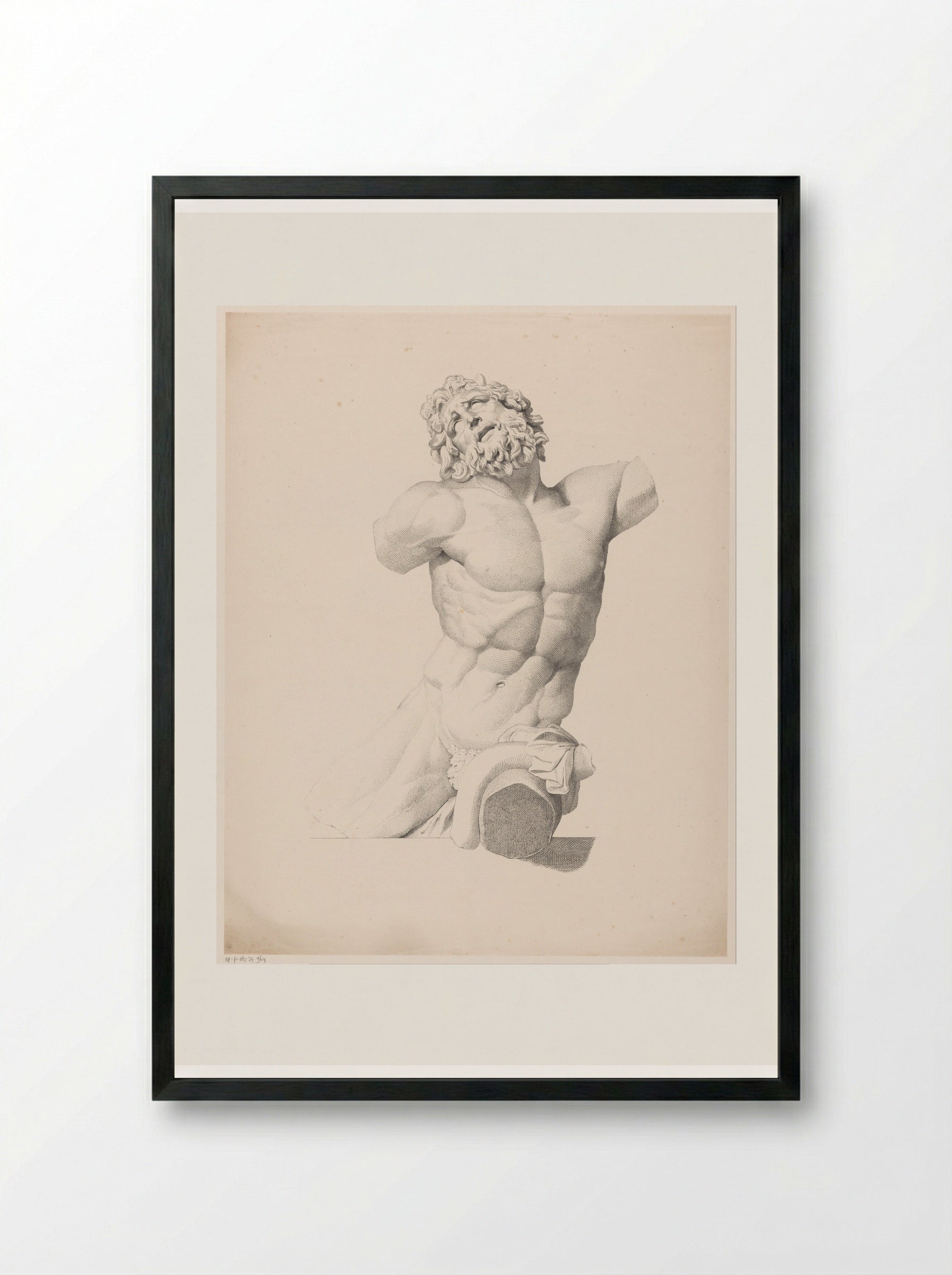 Torso van de Laocoön - Jean Augustin Daiwaille - Framed Print Black